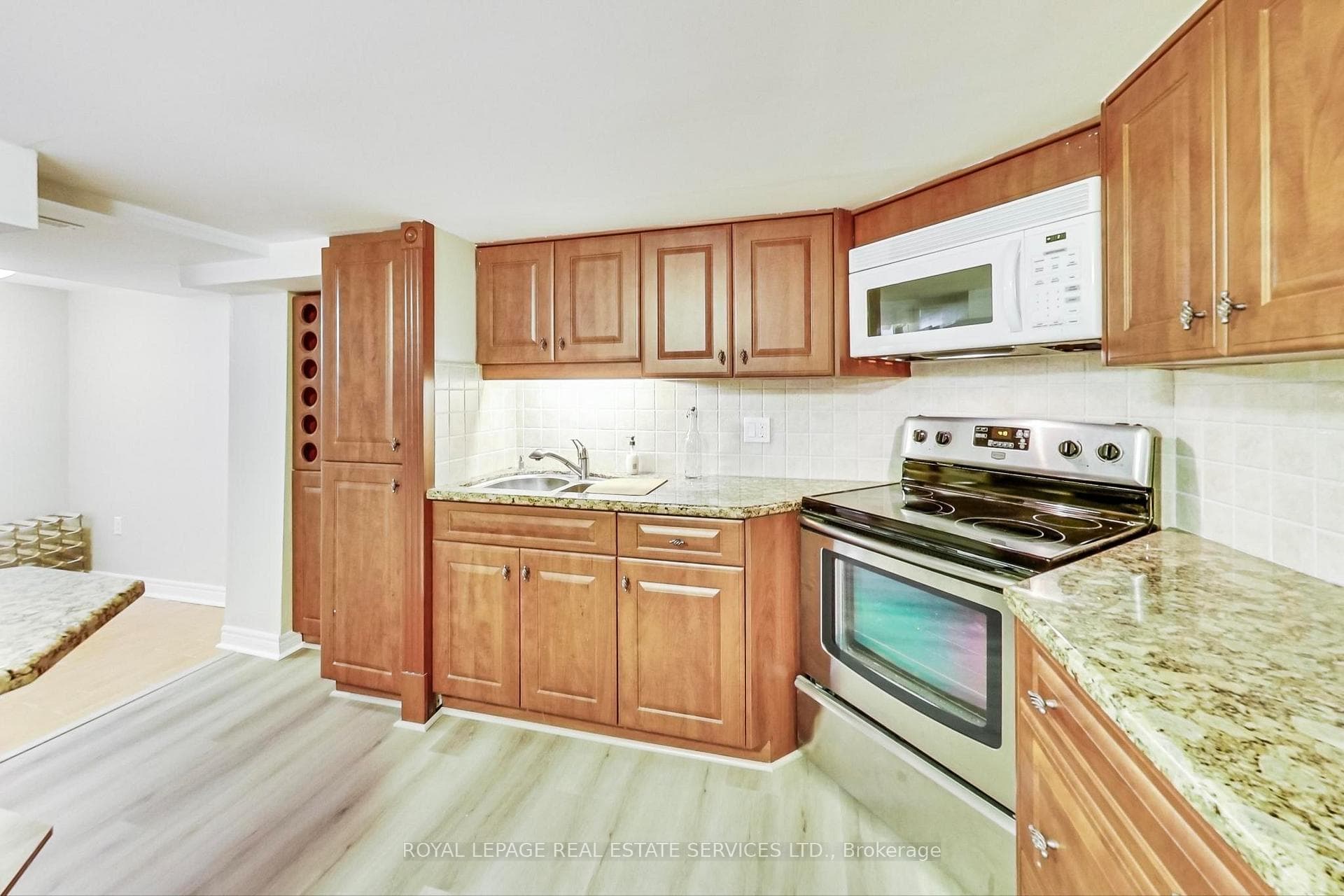 Basement Kitchen with Pantry and Wine Rack
