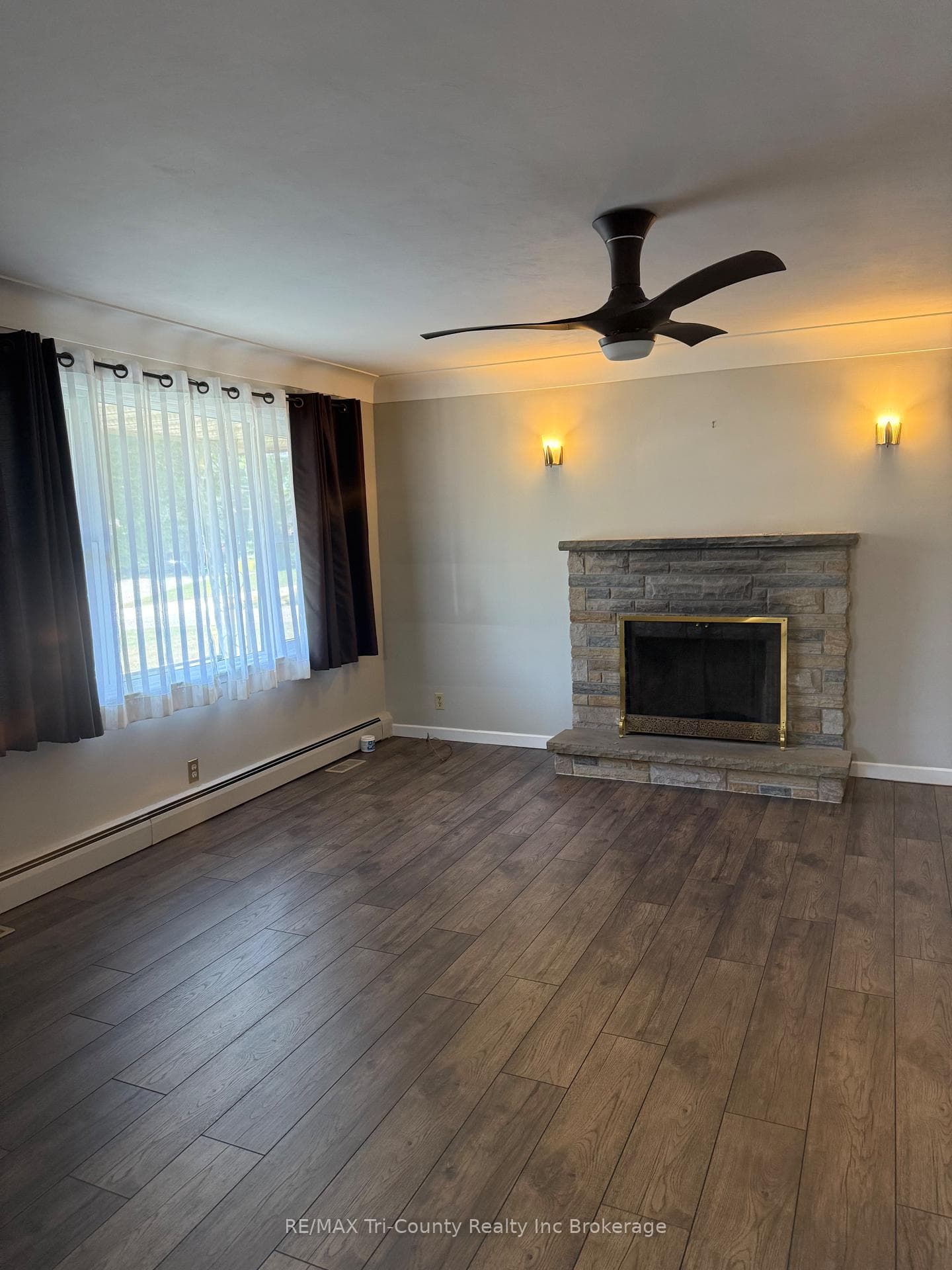 living room with fireplace