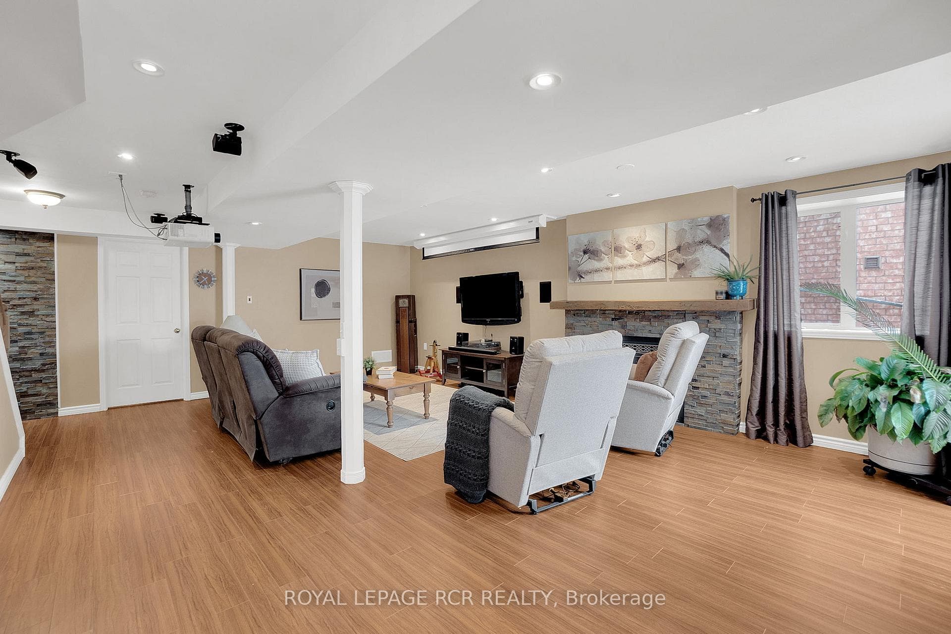 Lower Level - Recreation Room with Fireplace