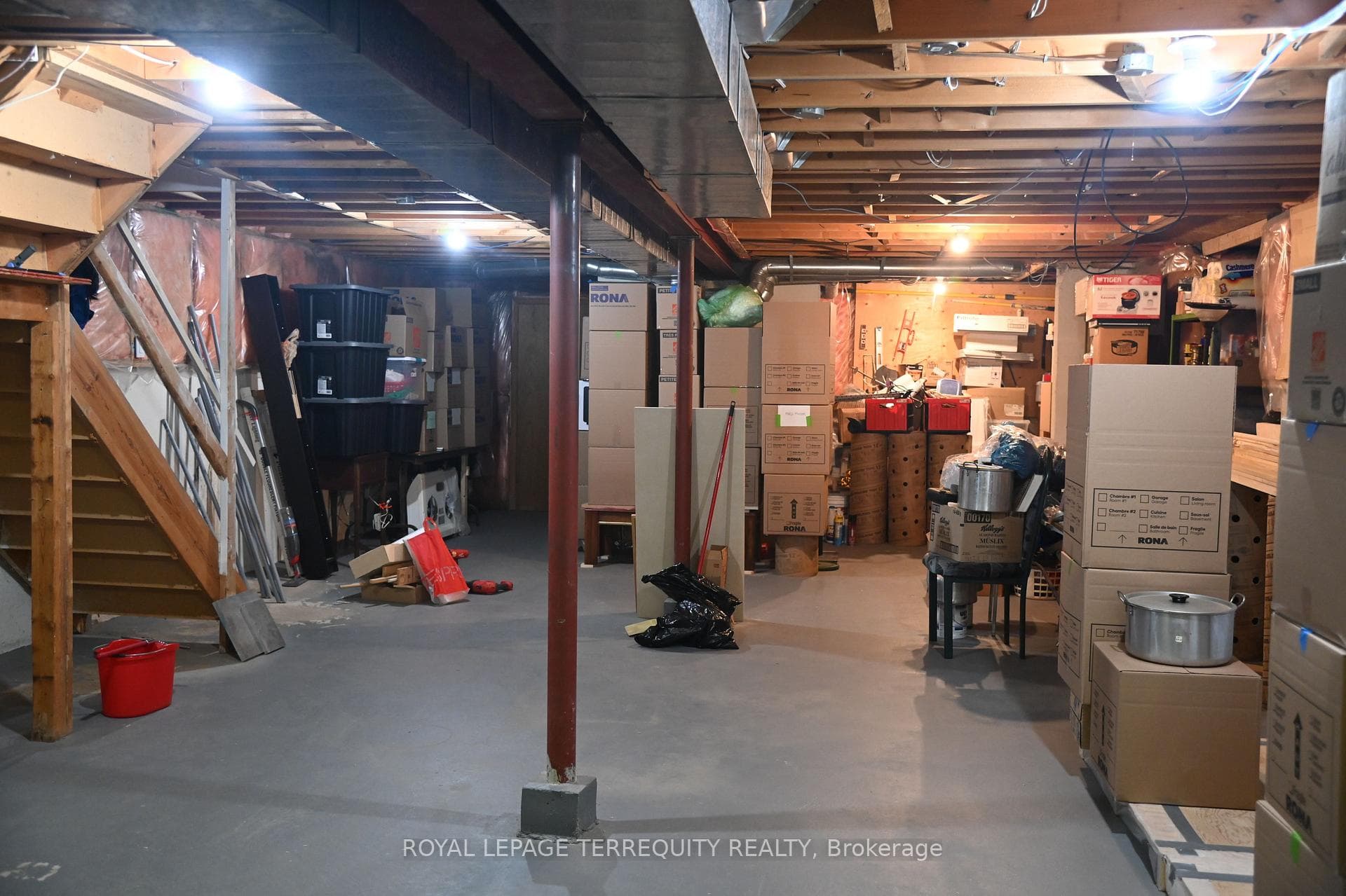 Open basement with cold cellar
