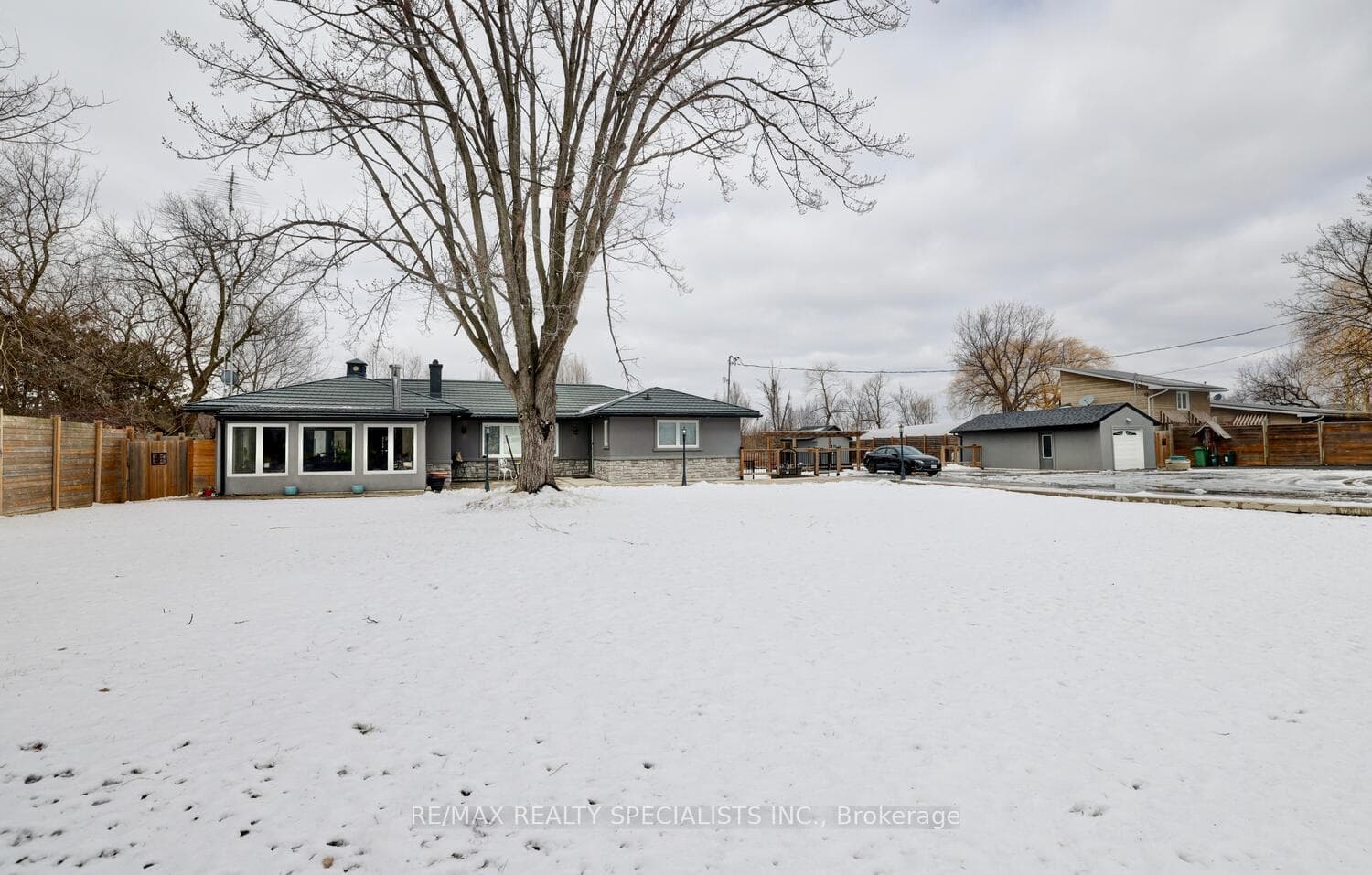Sprawling front lawn.