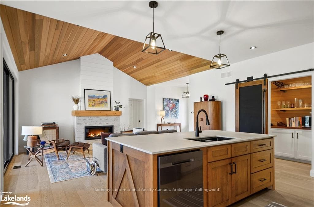 Kitchen featuring light hardwood / wood-style floo
