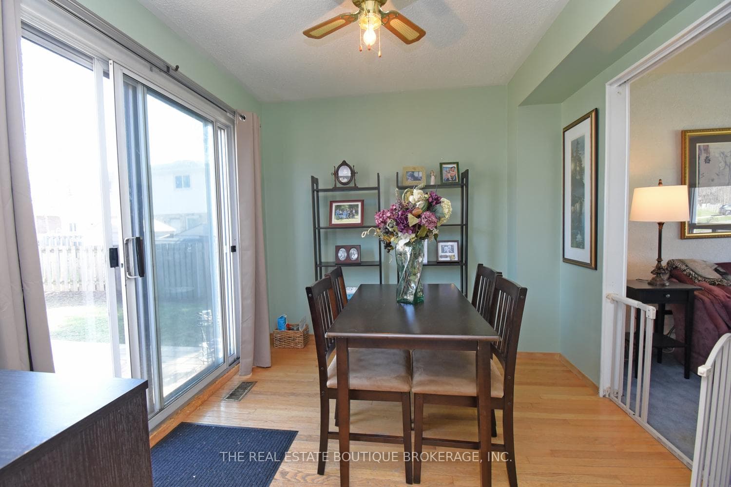 View from the kitchen to dining room
