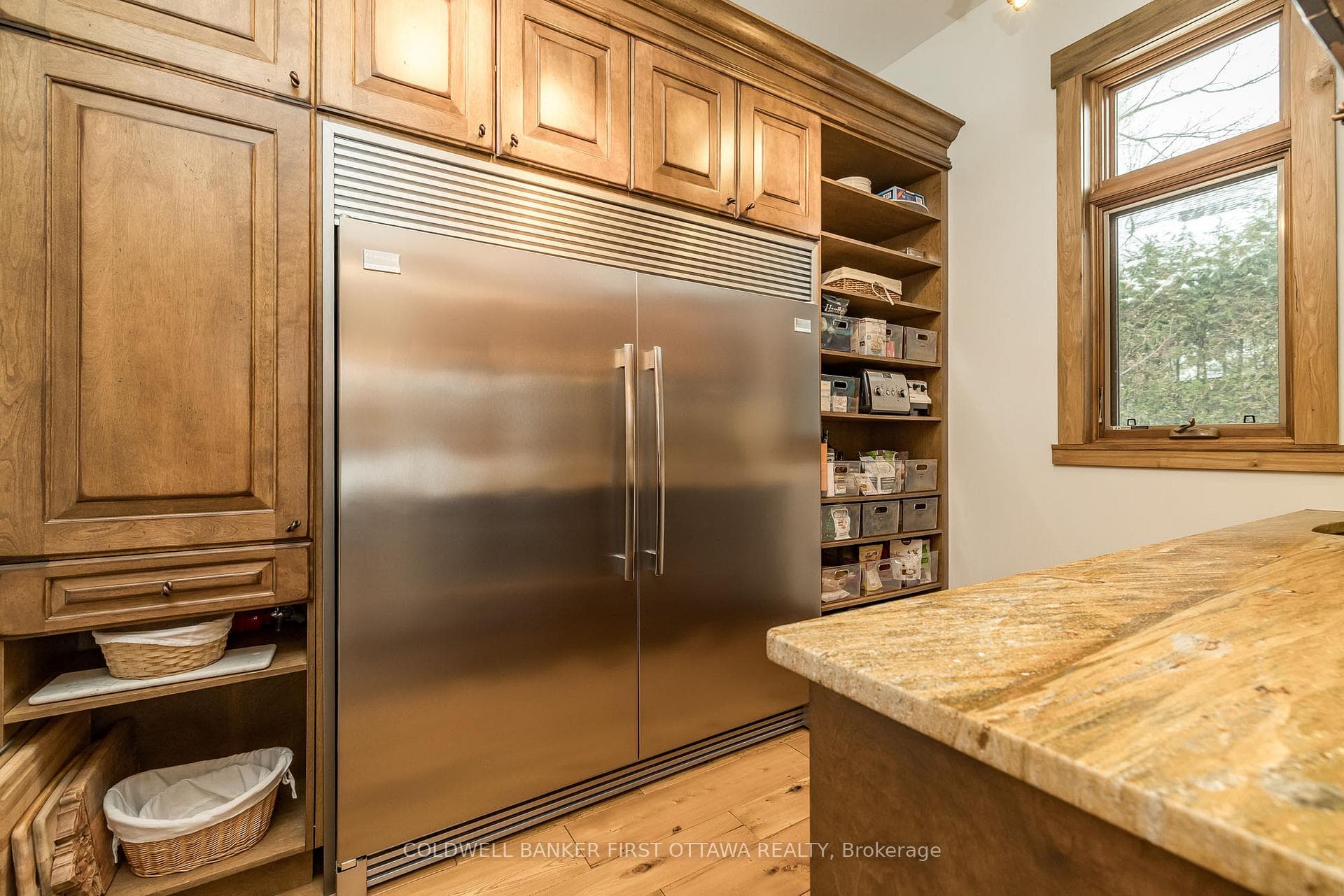 Double sided fridge/freezer and plenty of storage