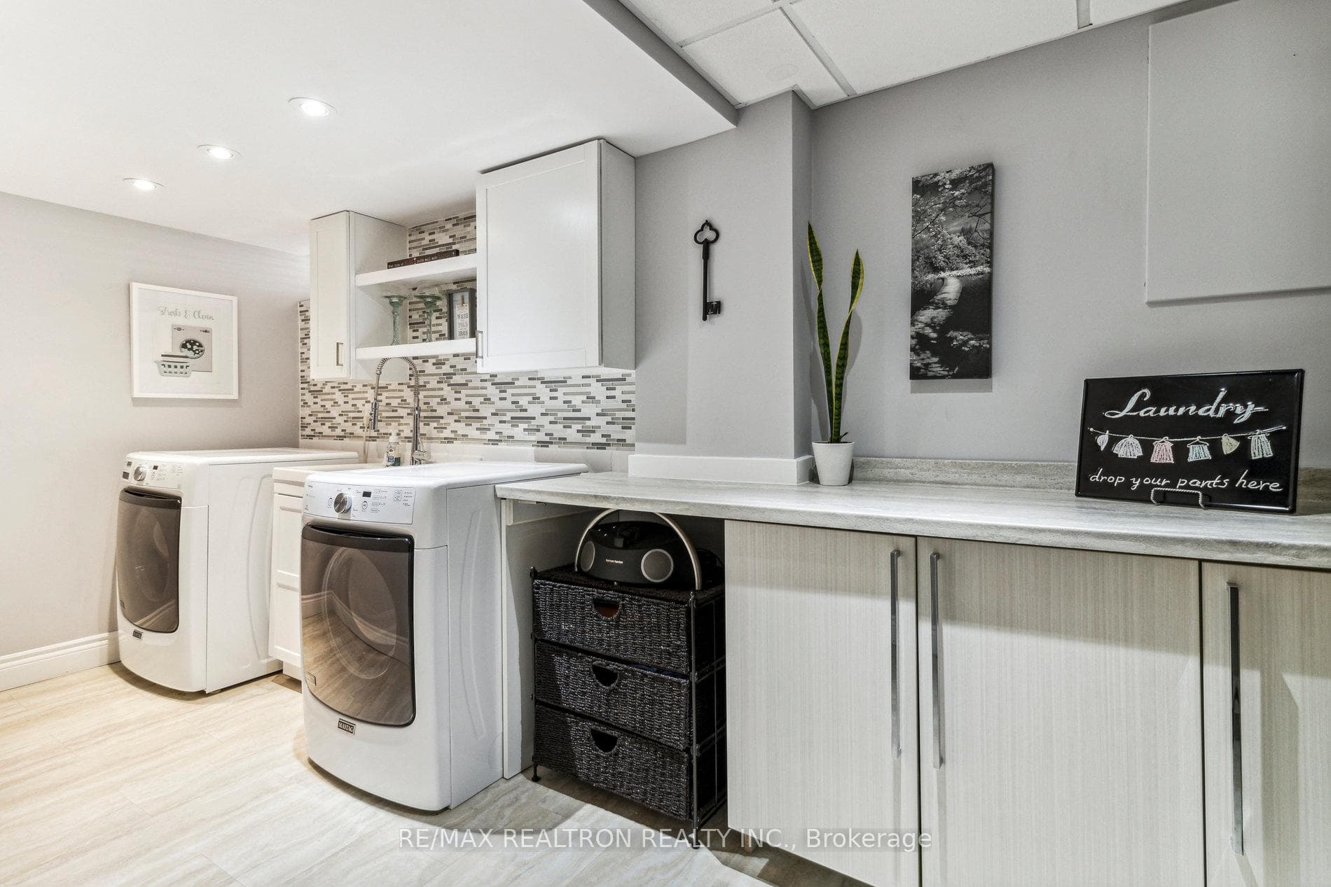 Professionally Finished Lower Laundry Room