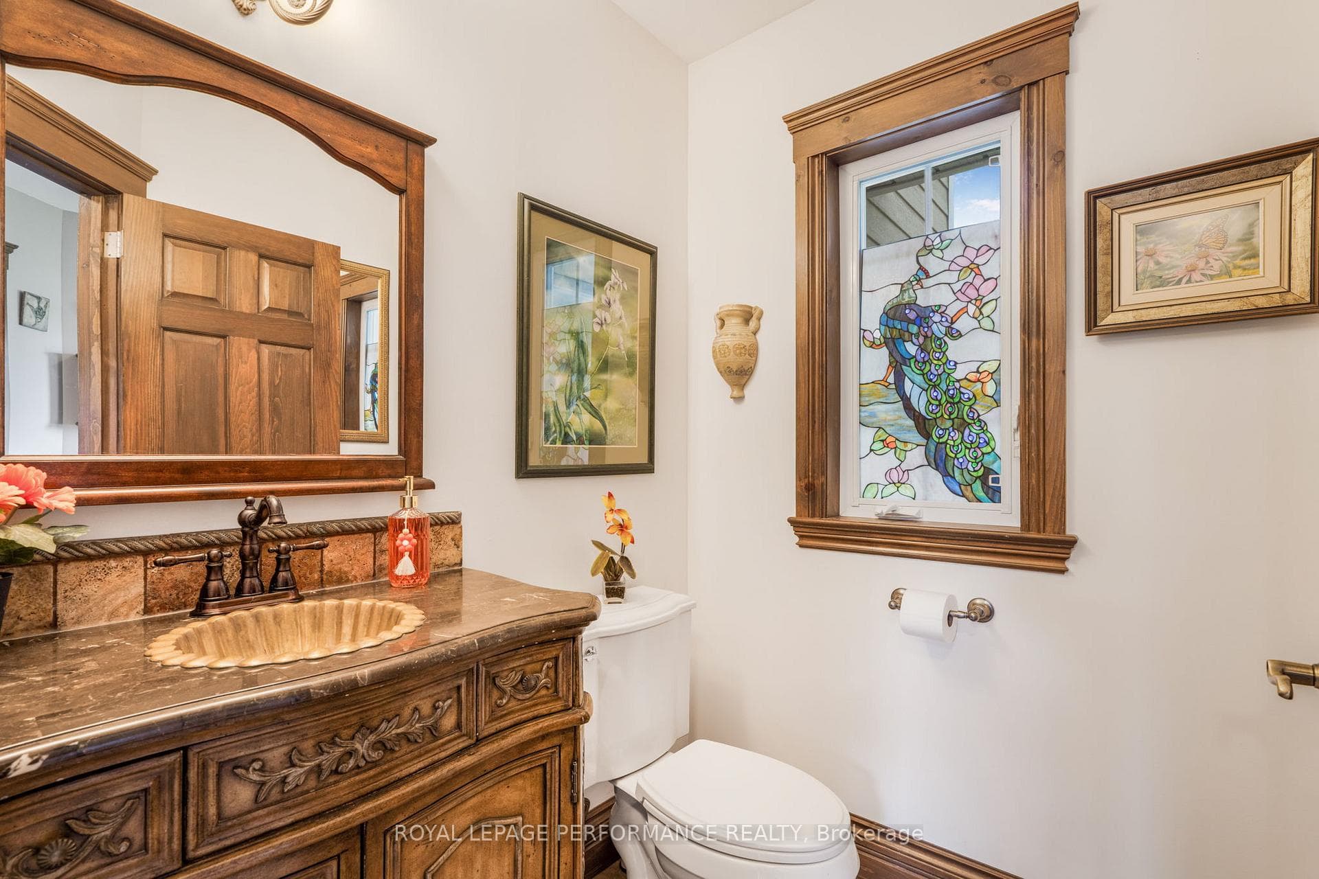 Powder room at side entrance