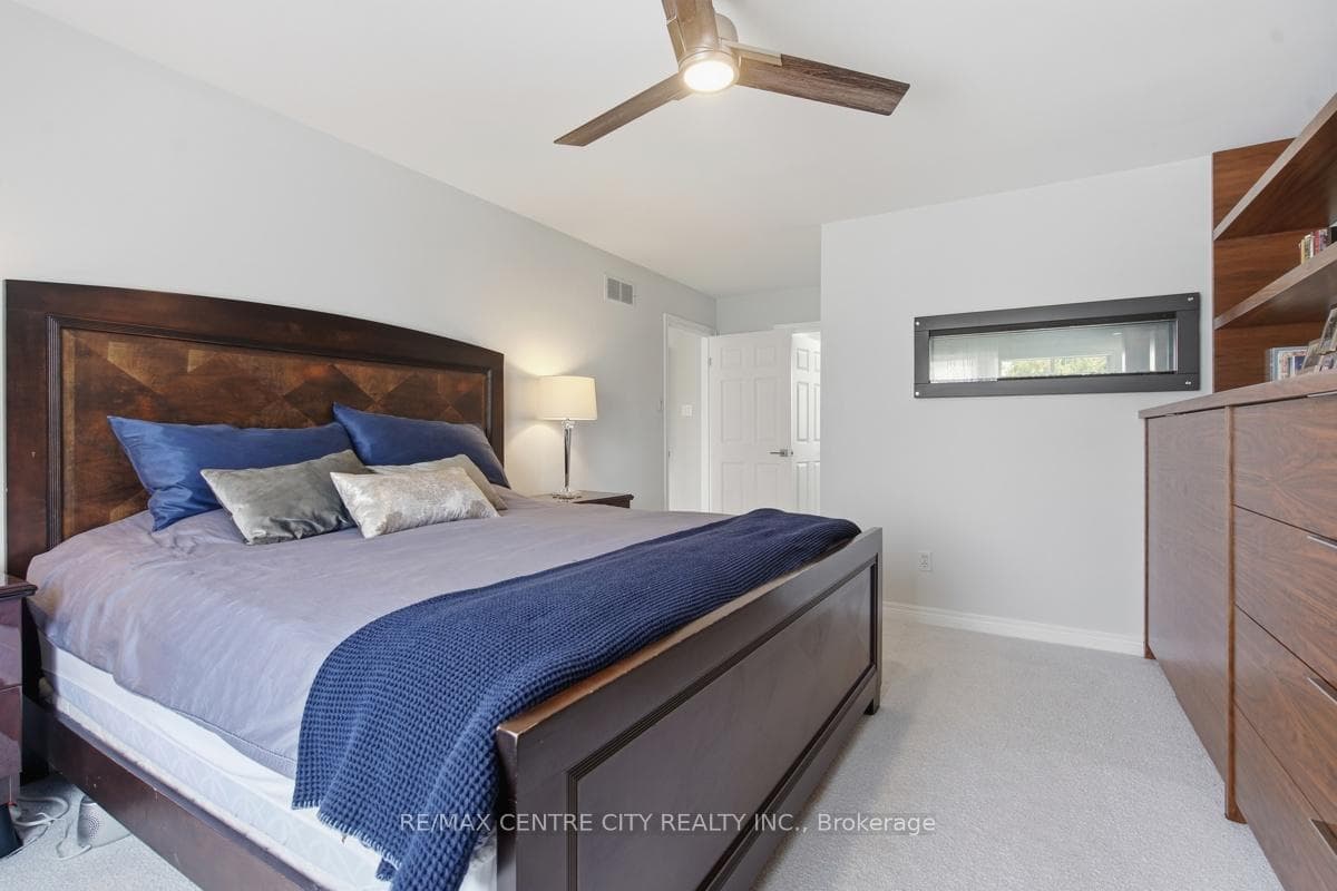Double sided fireplace in primary bedroom