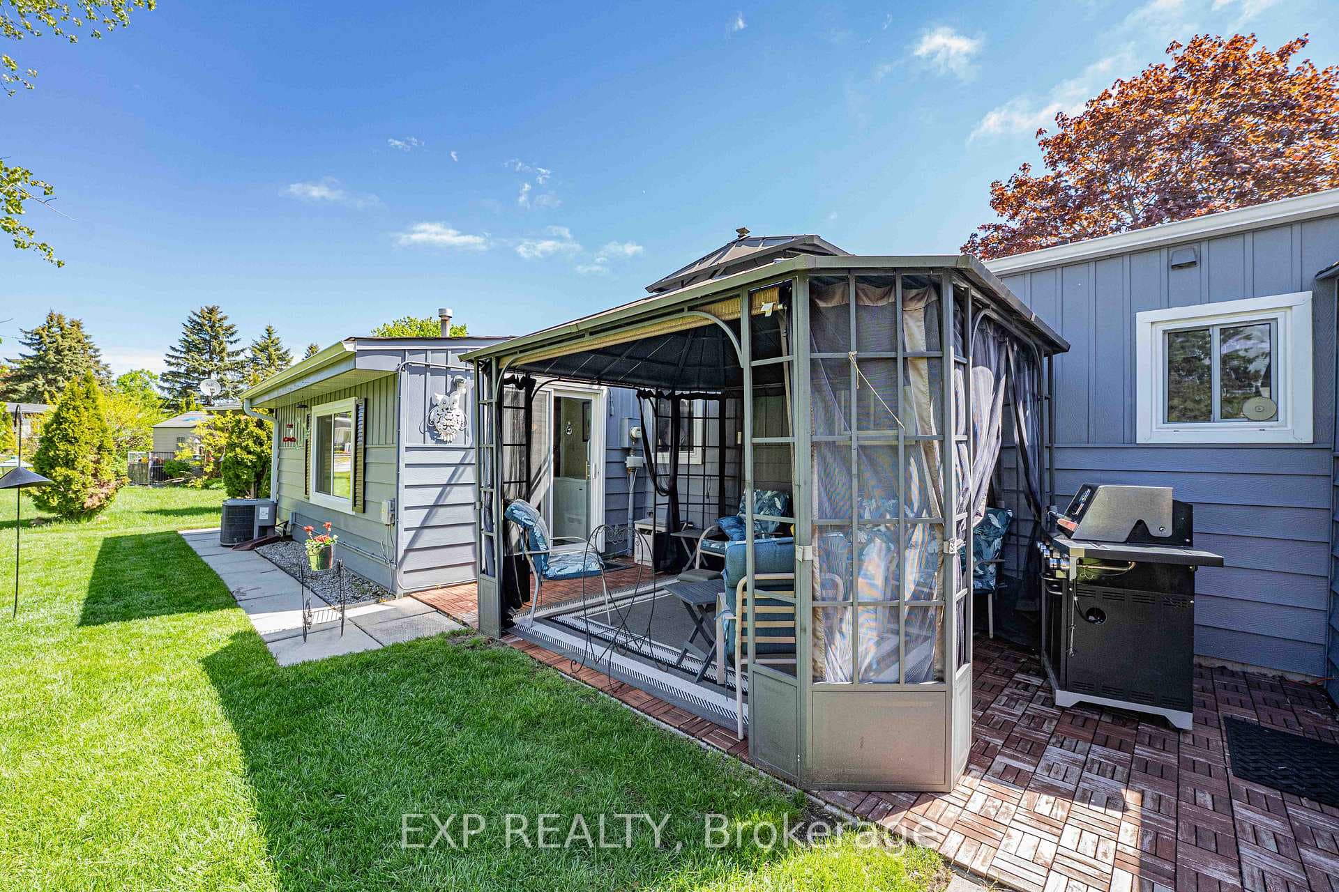 Back patio with gazebo
