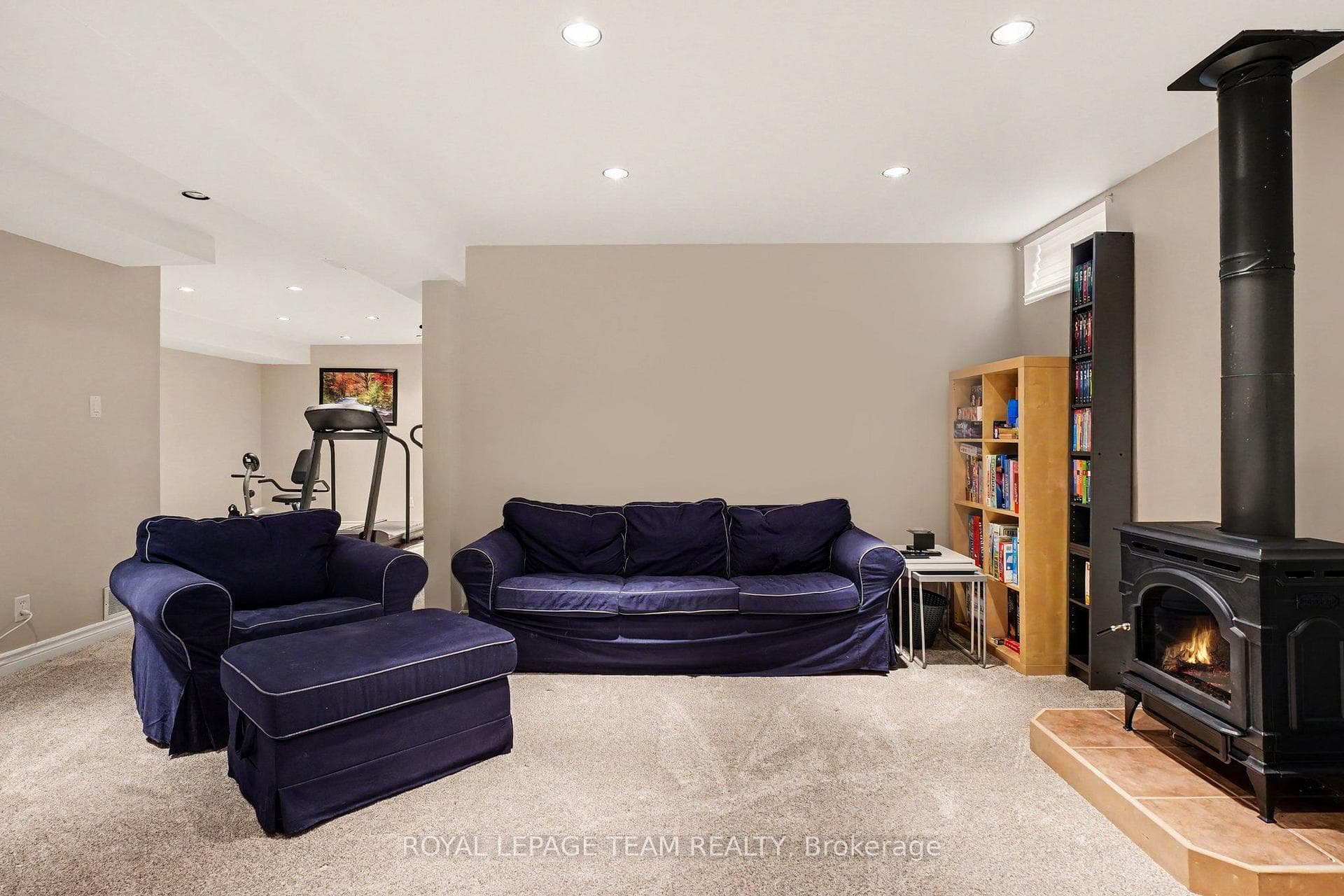 Lower Level Family room with gas fireplace