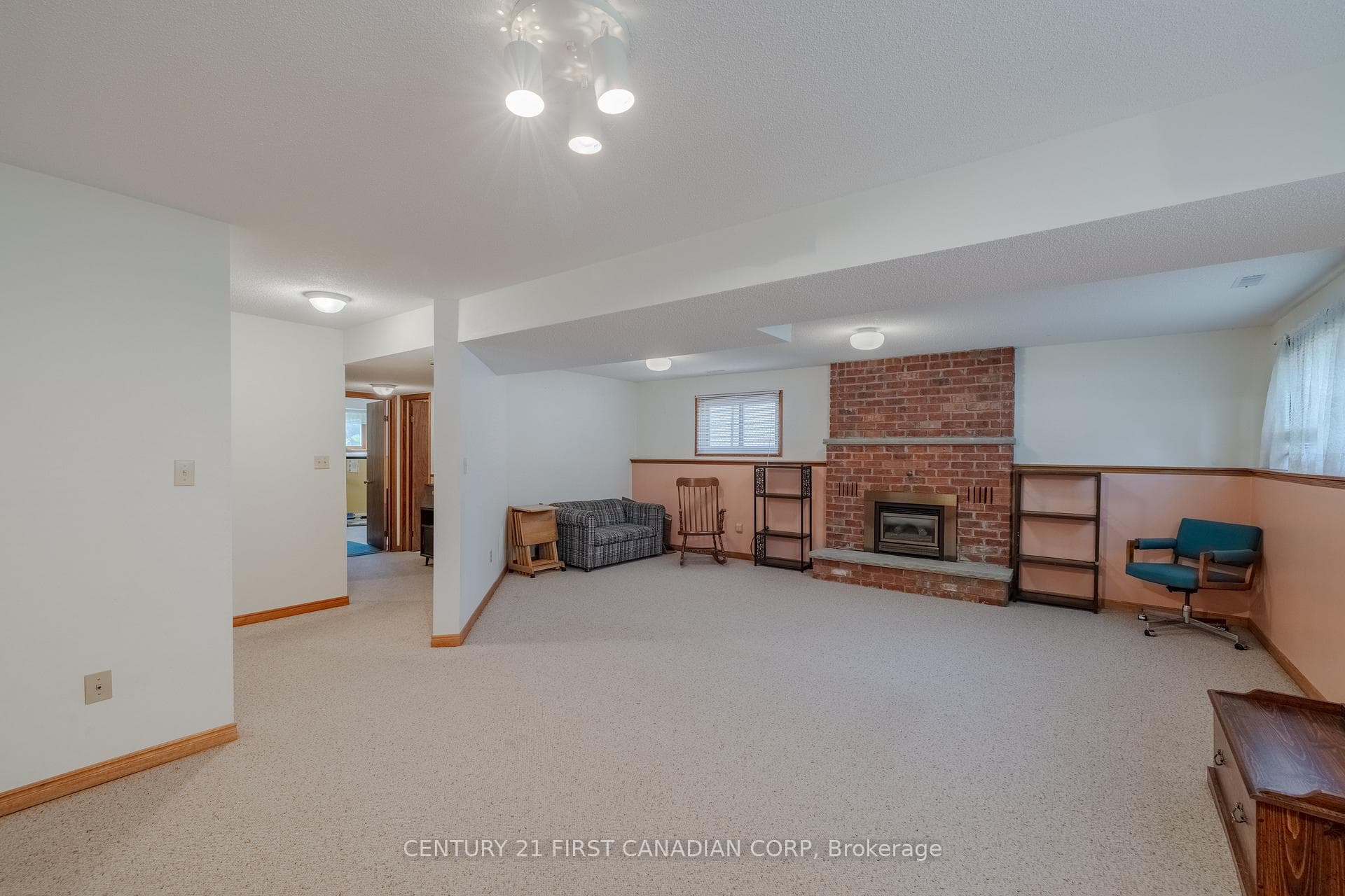 Spacious and bright lower level rec room