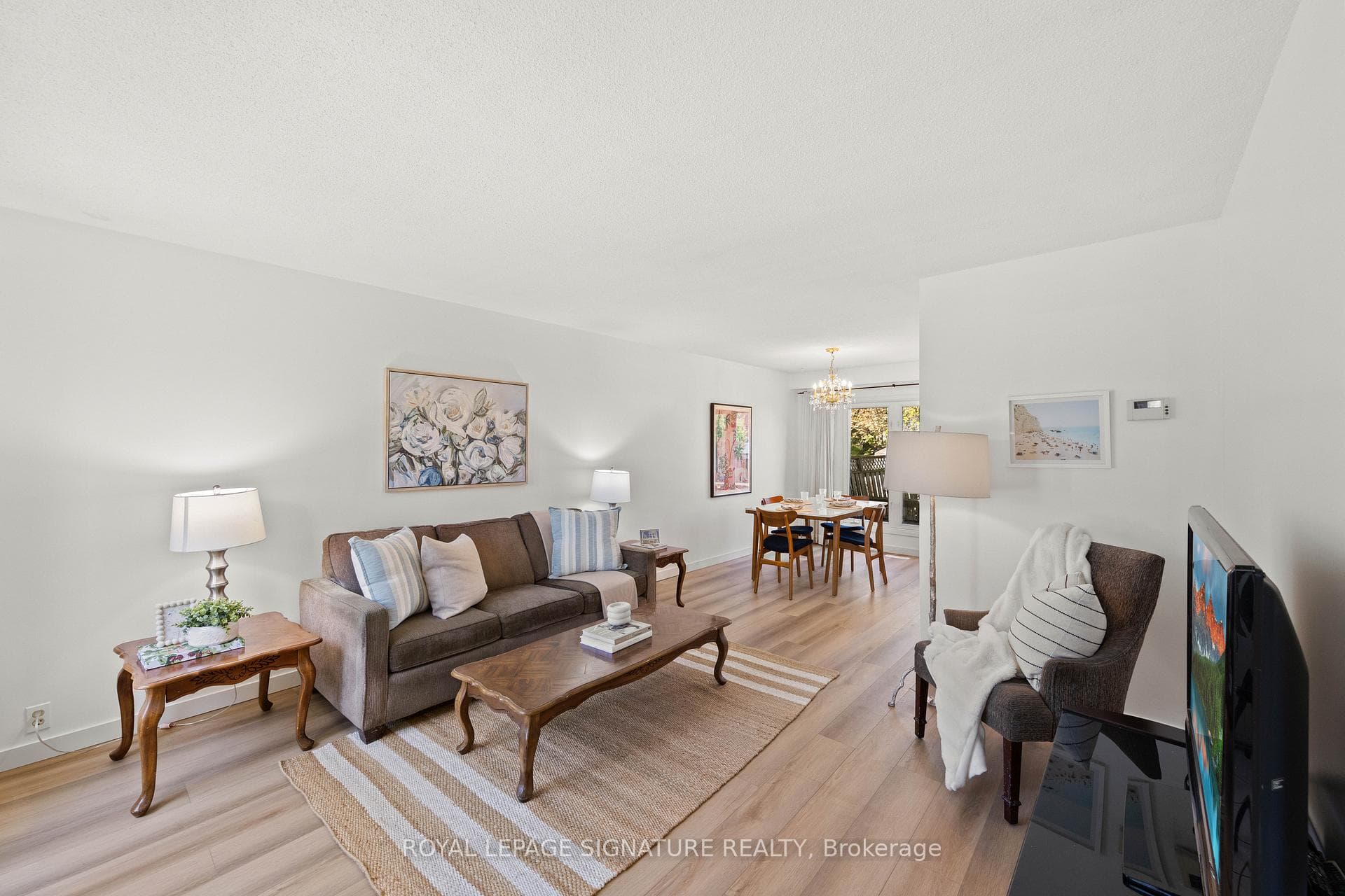 Living room with luxury vinyl flooring
