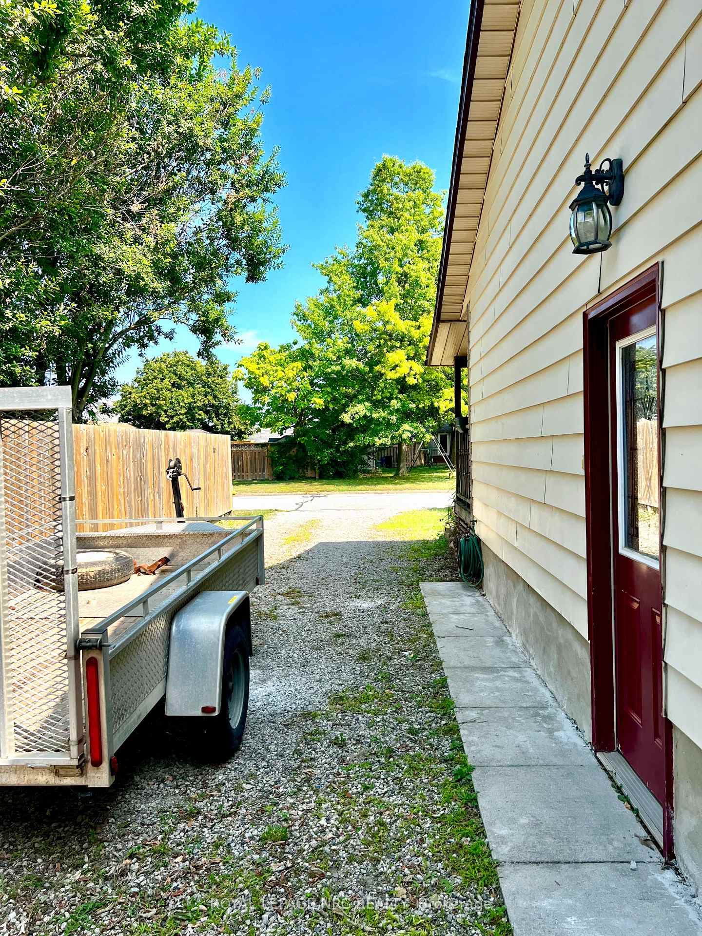 side entrance with lots of parking too