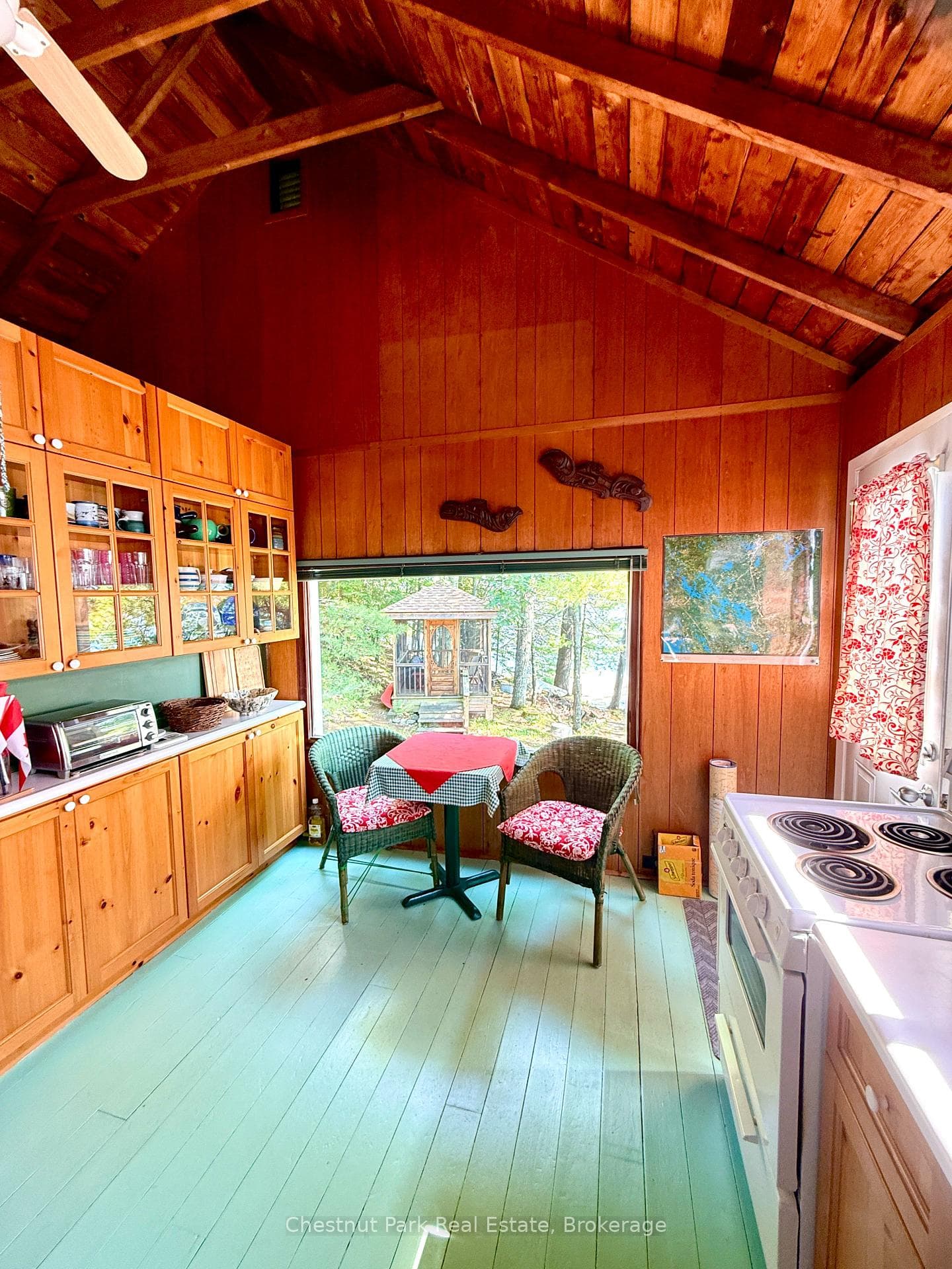 Kitchen bistro table serves intimate meals