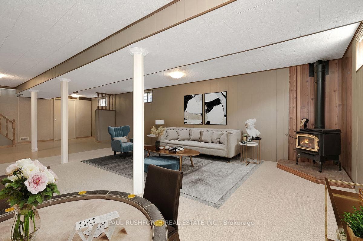 Virtually Staged-Basement Rec Room