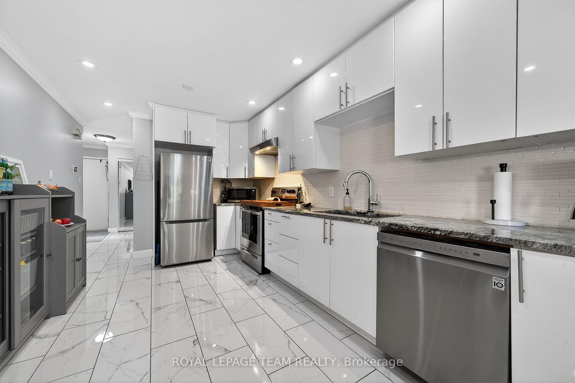 beautiful cabinet with stone counter tops