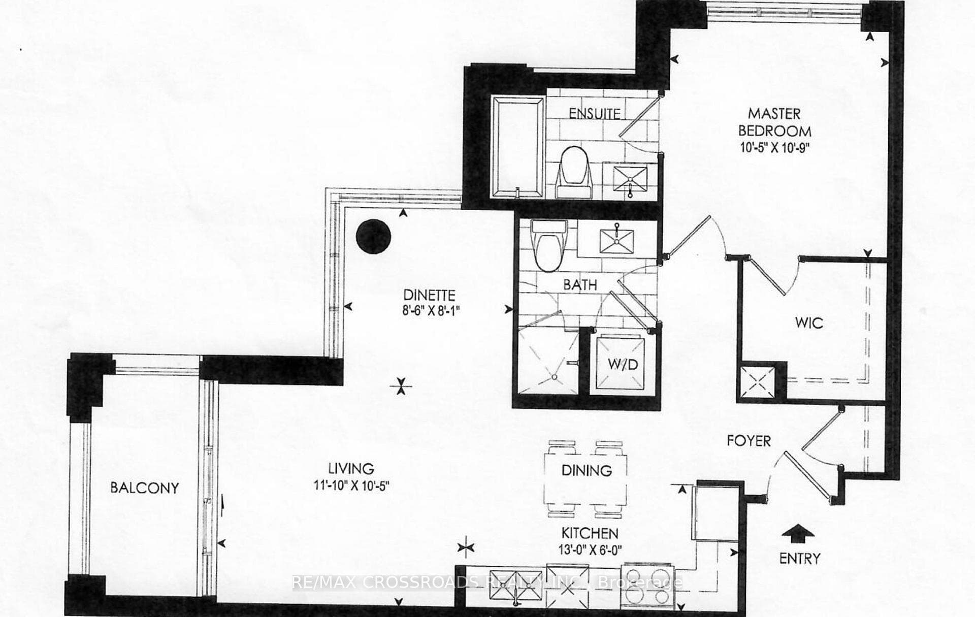 Practical Layout 1+den 746 sq ft