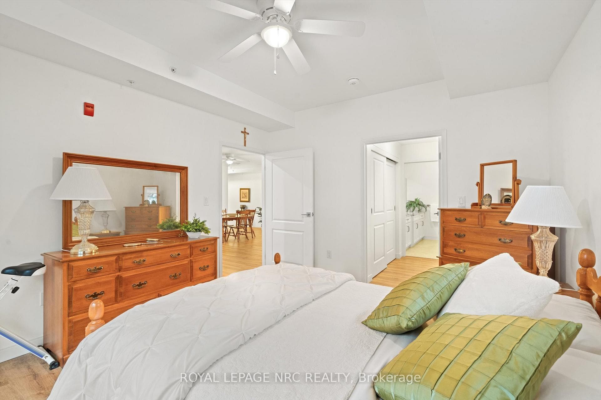 Primary bedroom with 2 double closets & ensuite