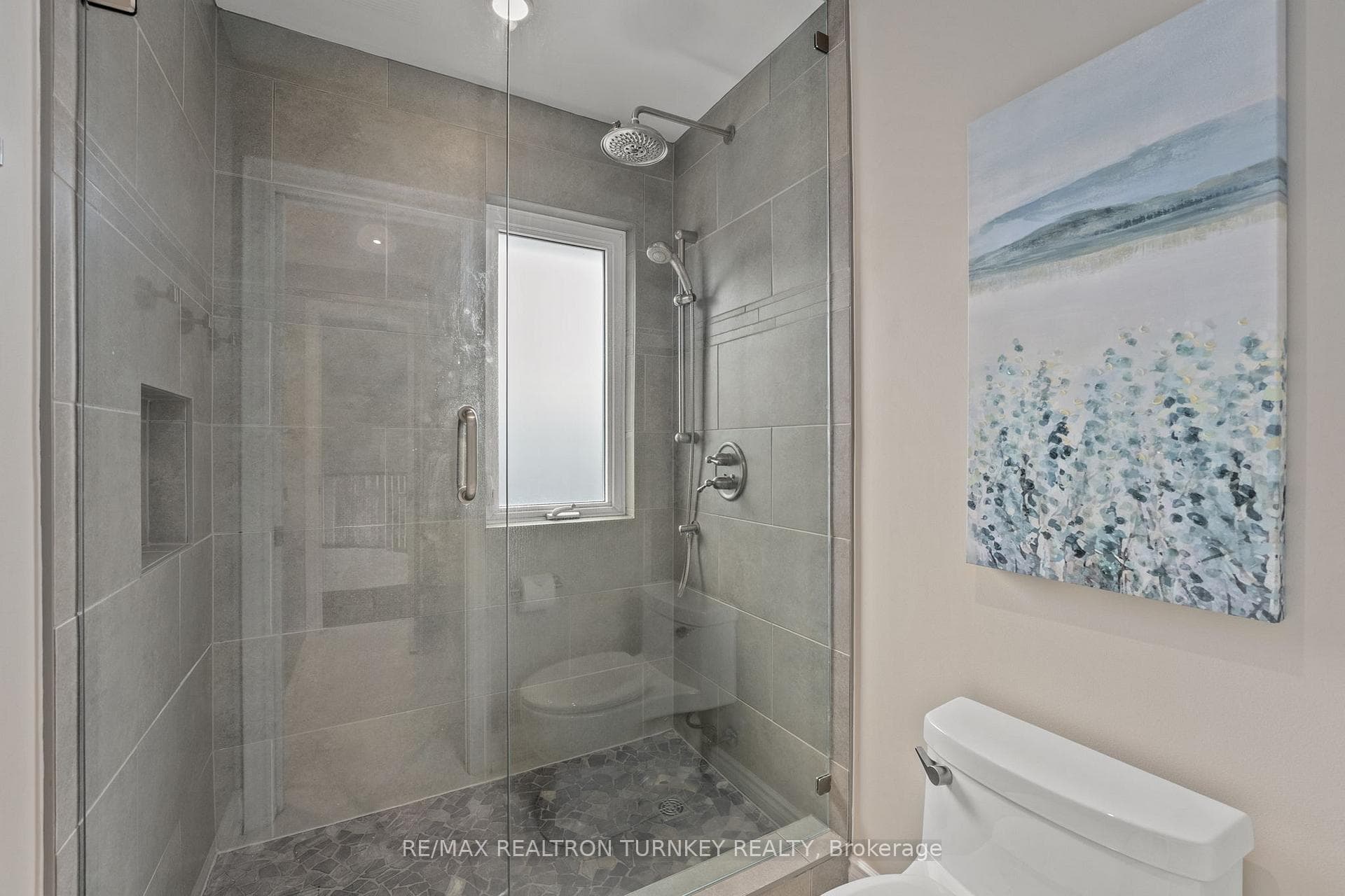 Glass shower with window