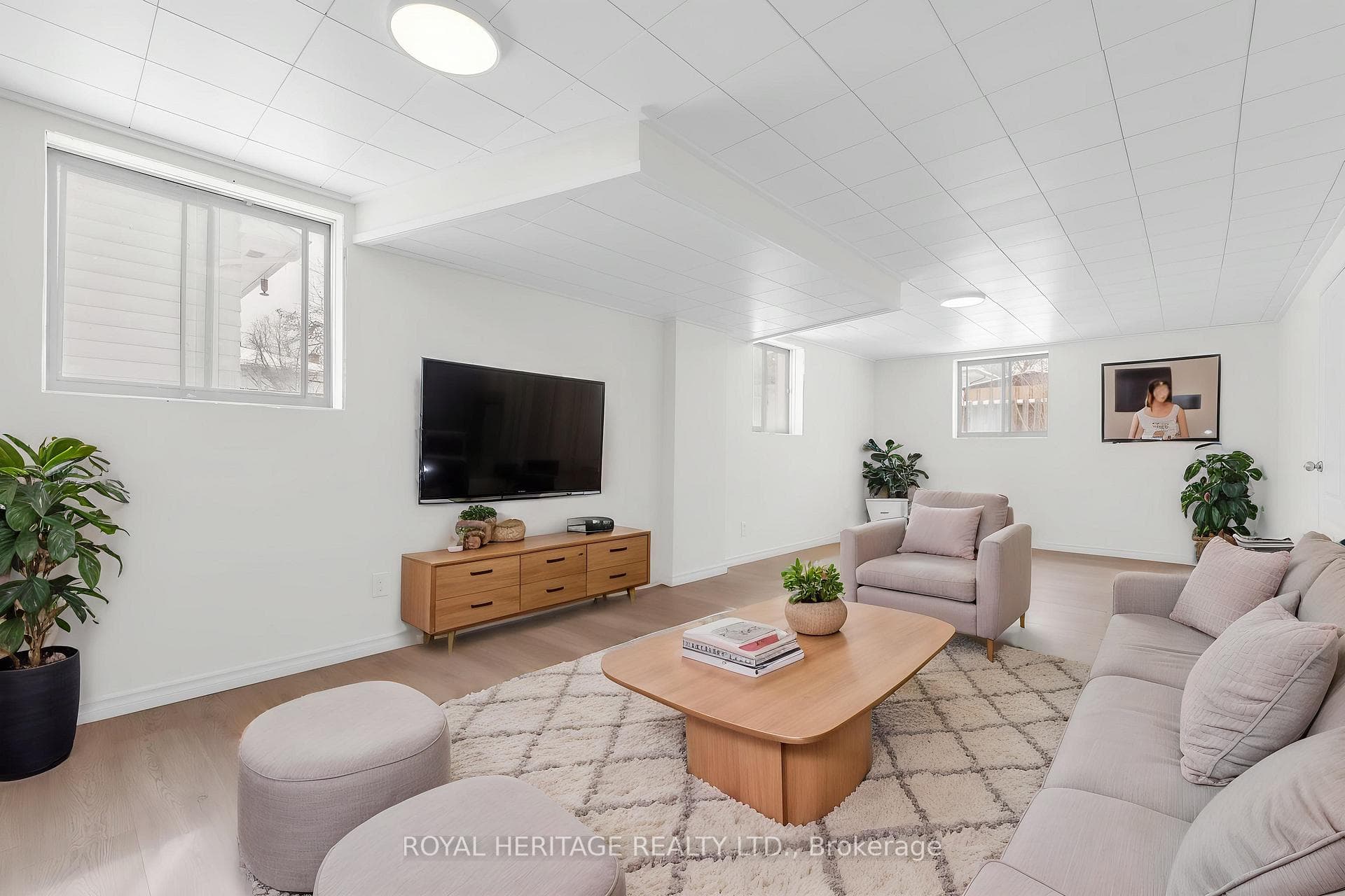 Basement rec room (virtually staged)