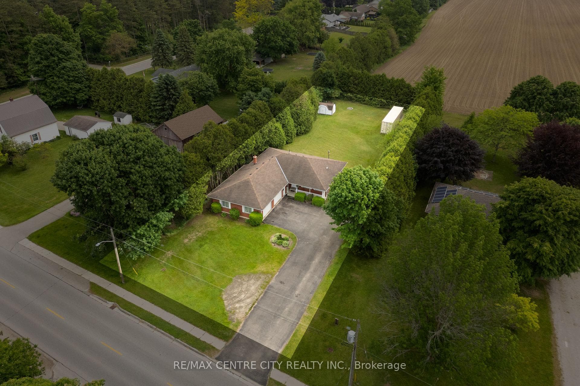 Over half acre lot.