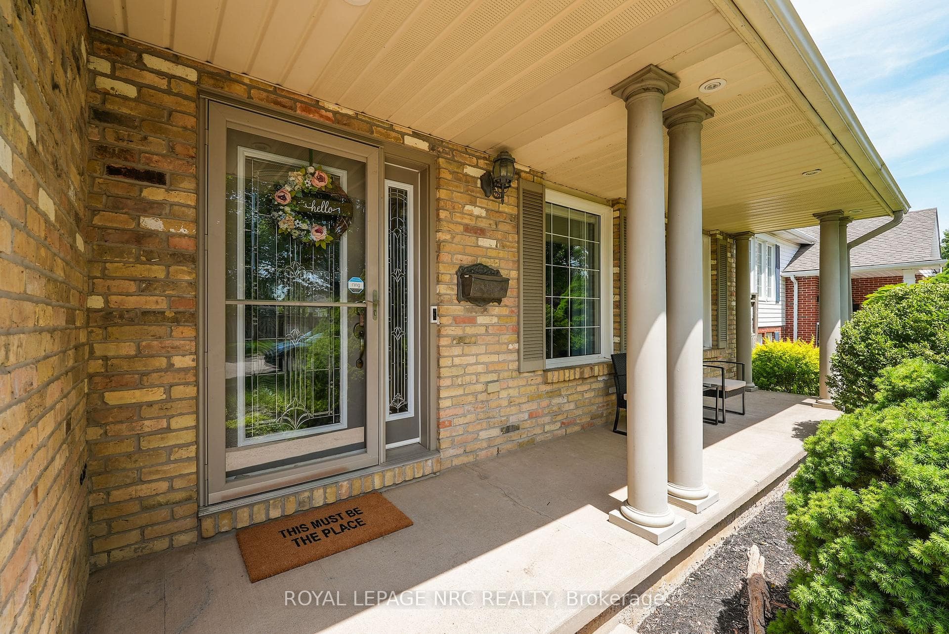 Covered front porch with potlights
