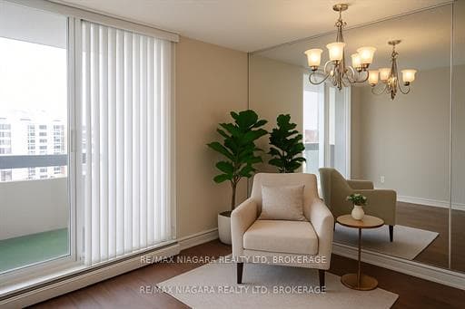 Digitally staged - cozy stylish reading nook