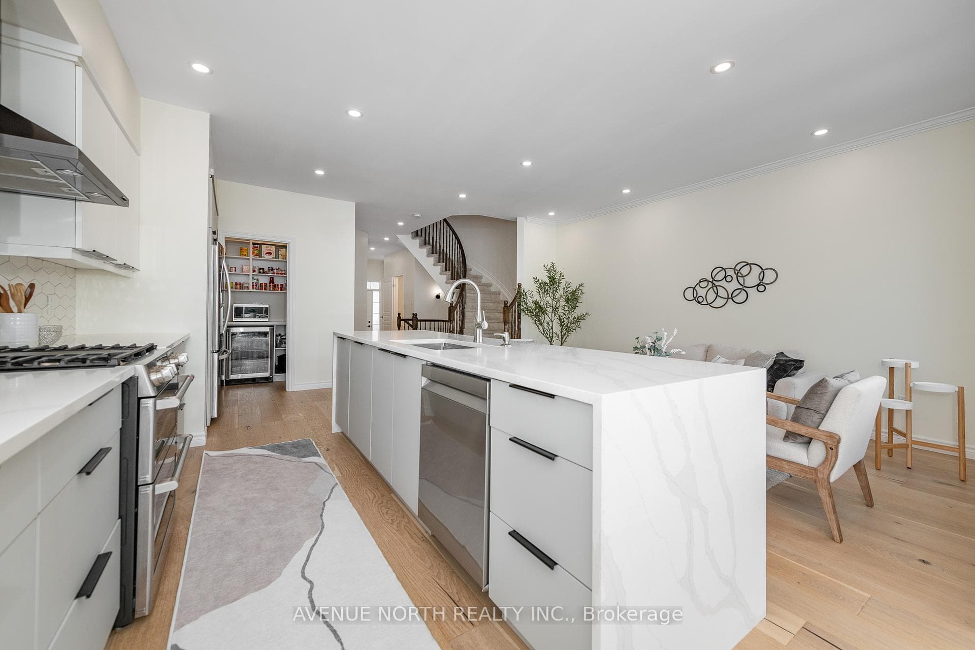 Quartz Waterfall Countertops.