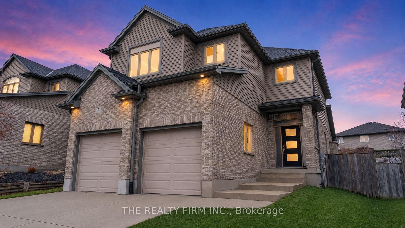 Front of house at dusk