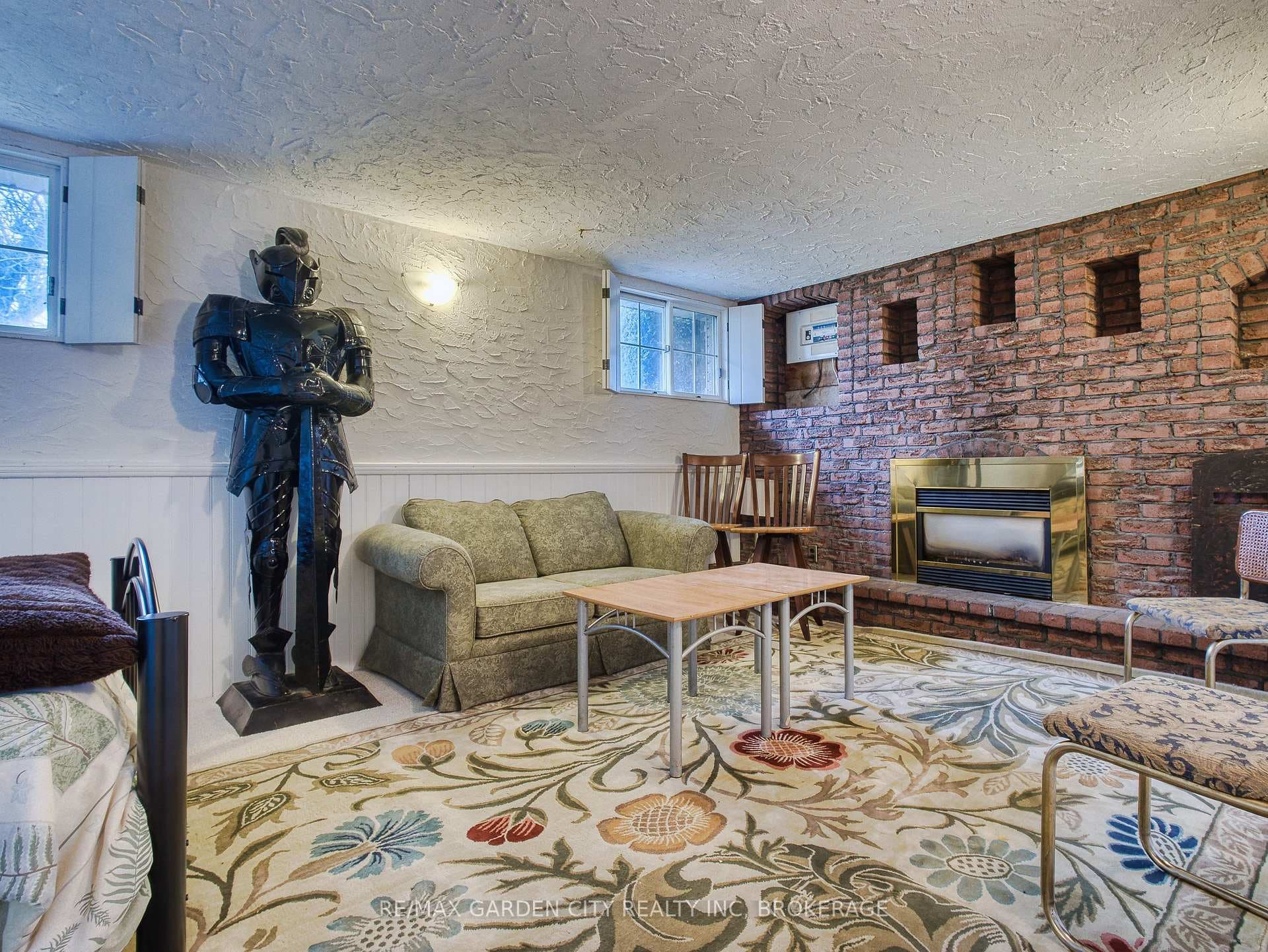 Lower Level Rec Room with Gas Fireplace