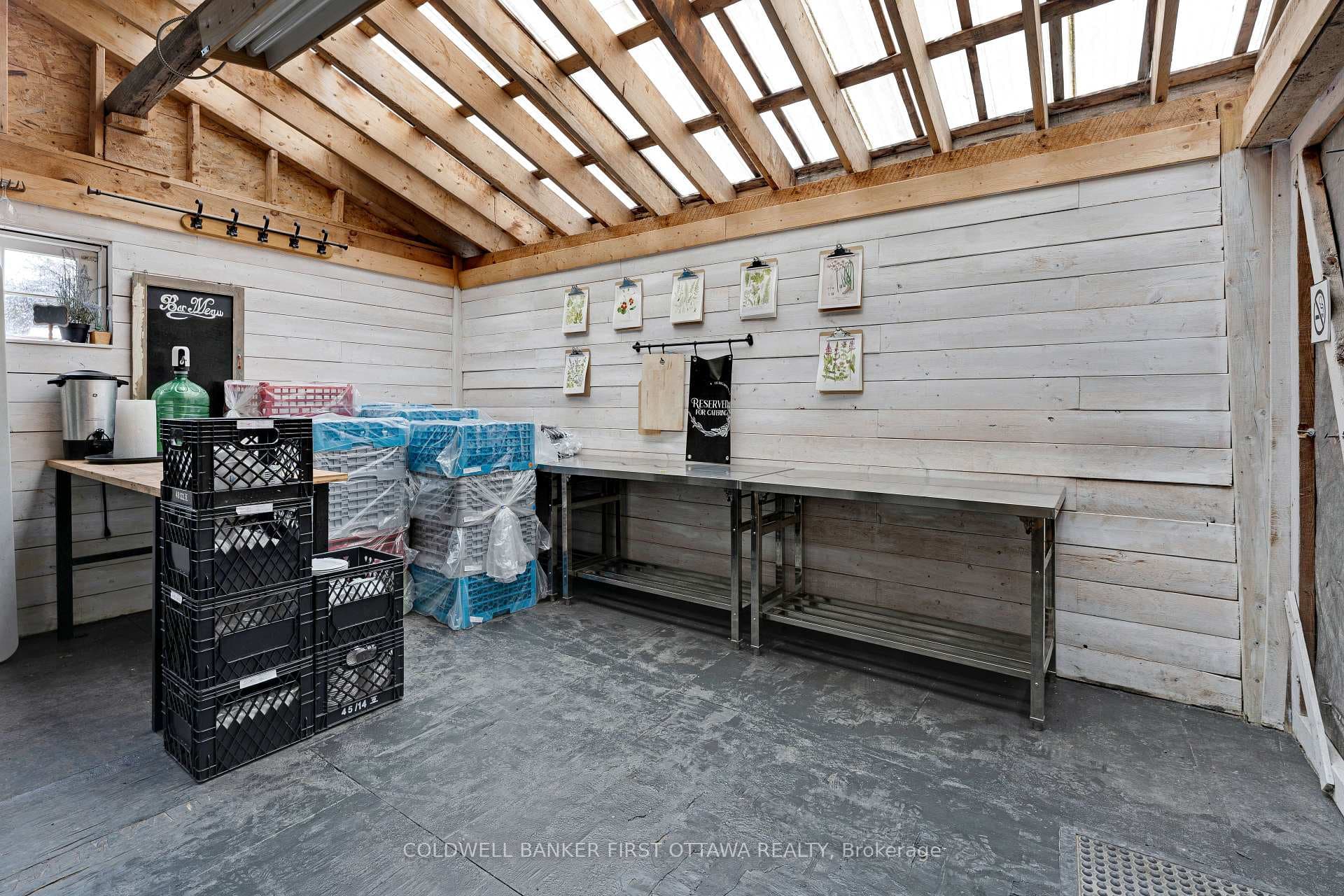 Catering prep space. double exterior loading doors
