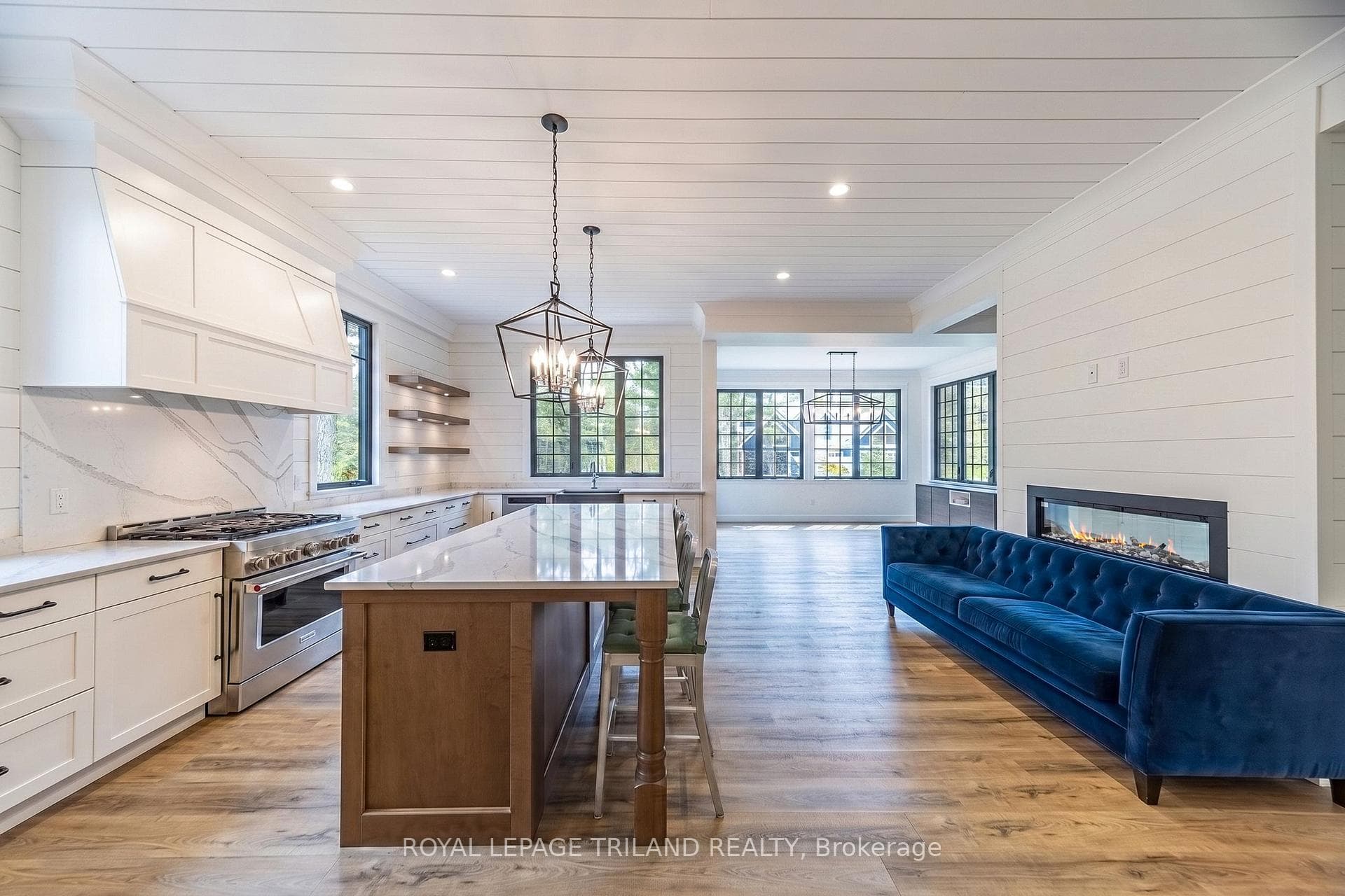 Massive island in spacious kitchen