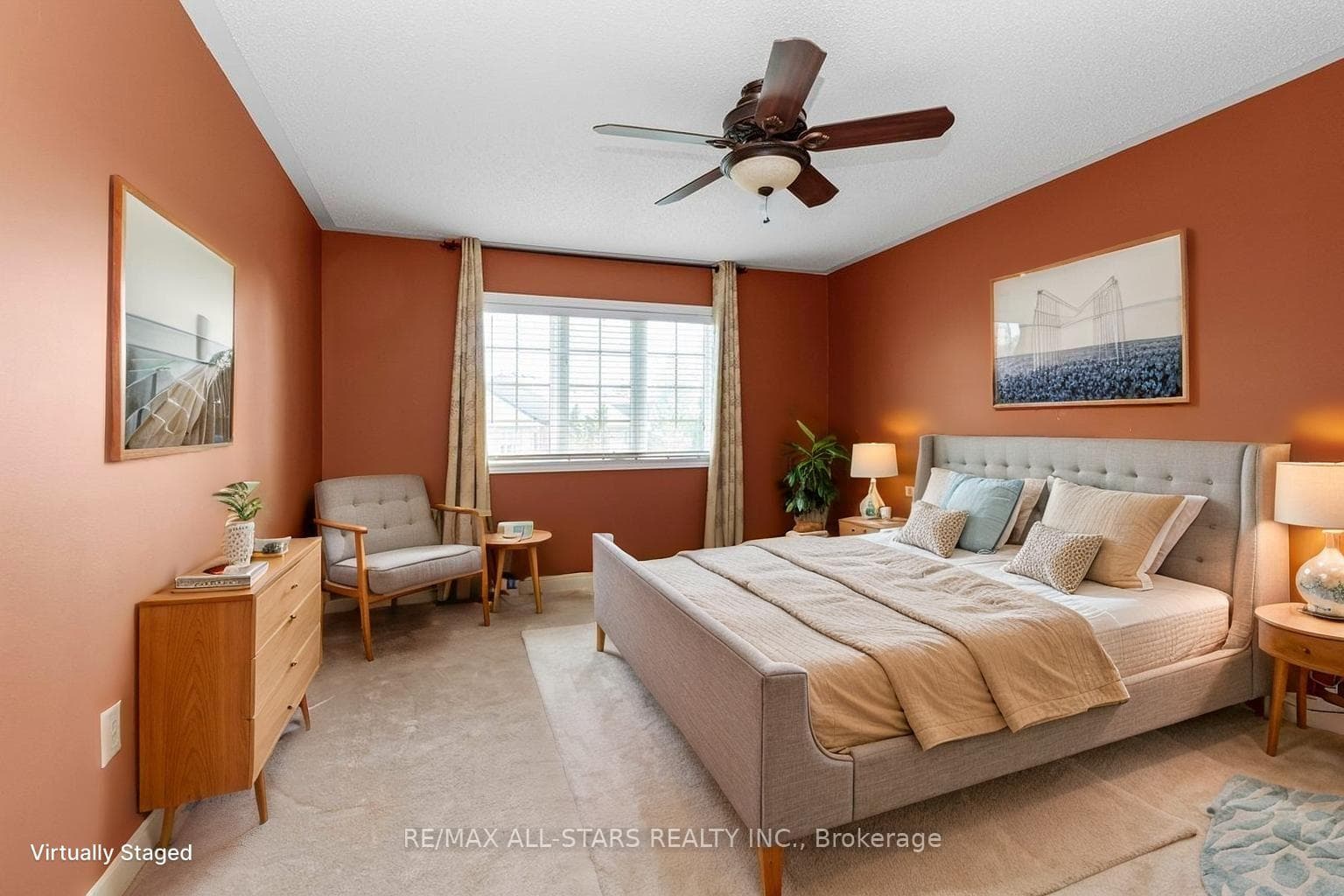 Virtually staged 2nd bedroom