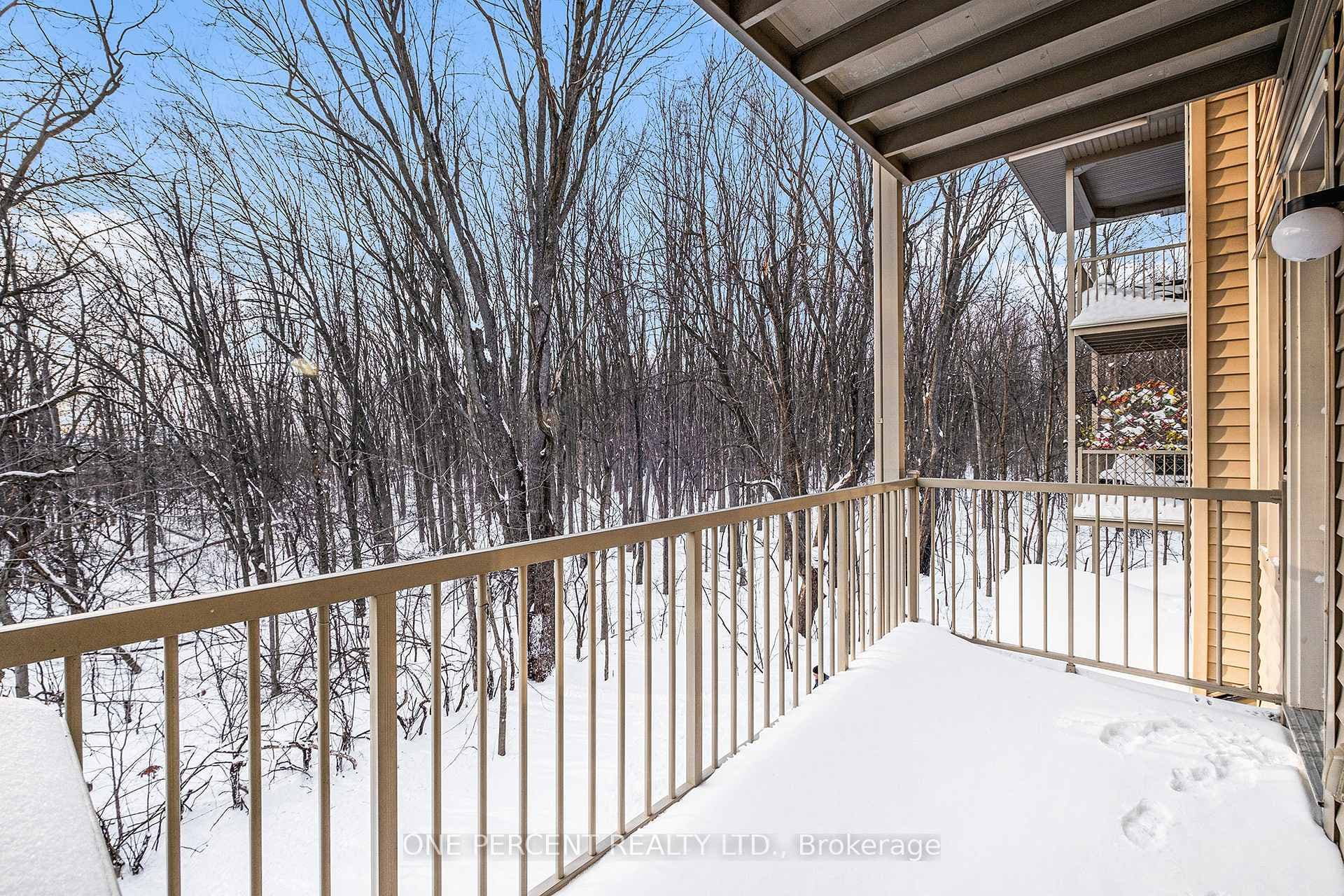 Exterior balcony with scenes of the woods