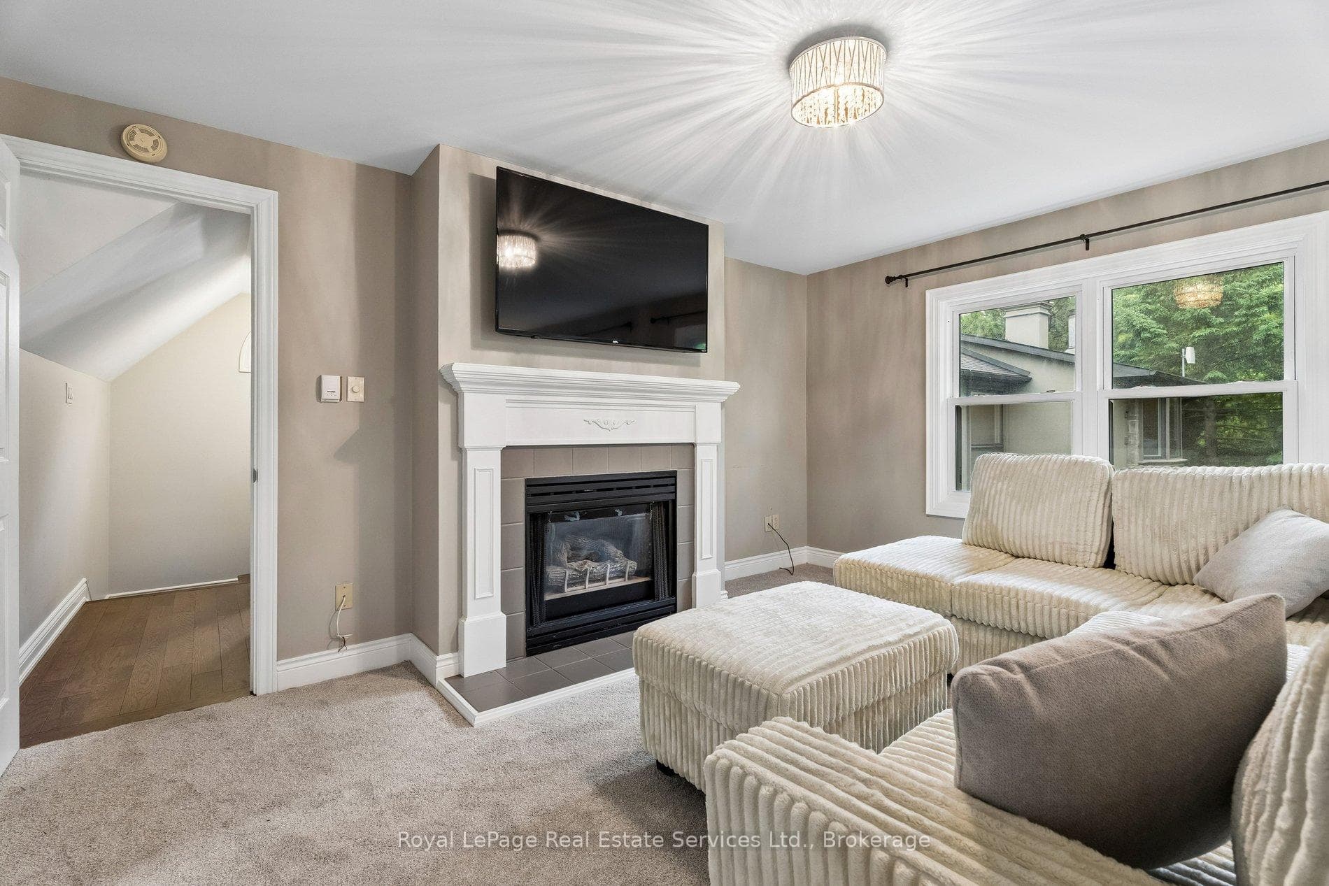 Nanny suite over garage with gas fireplace