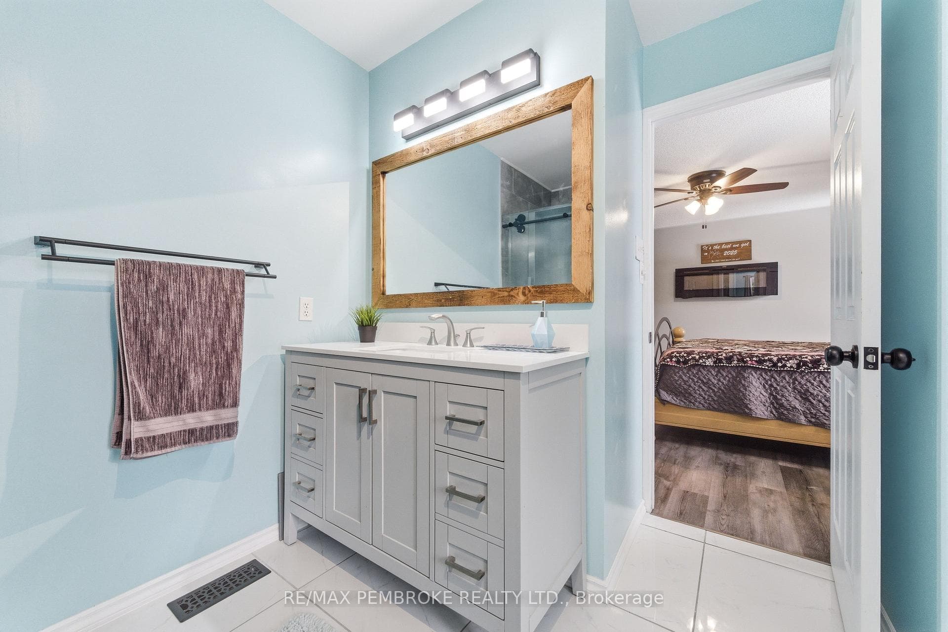 The primary bedroom ensuite