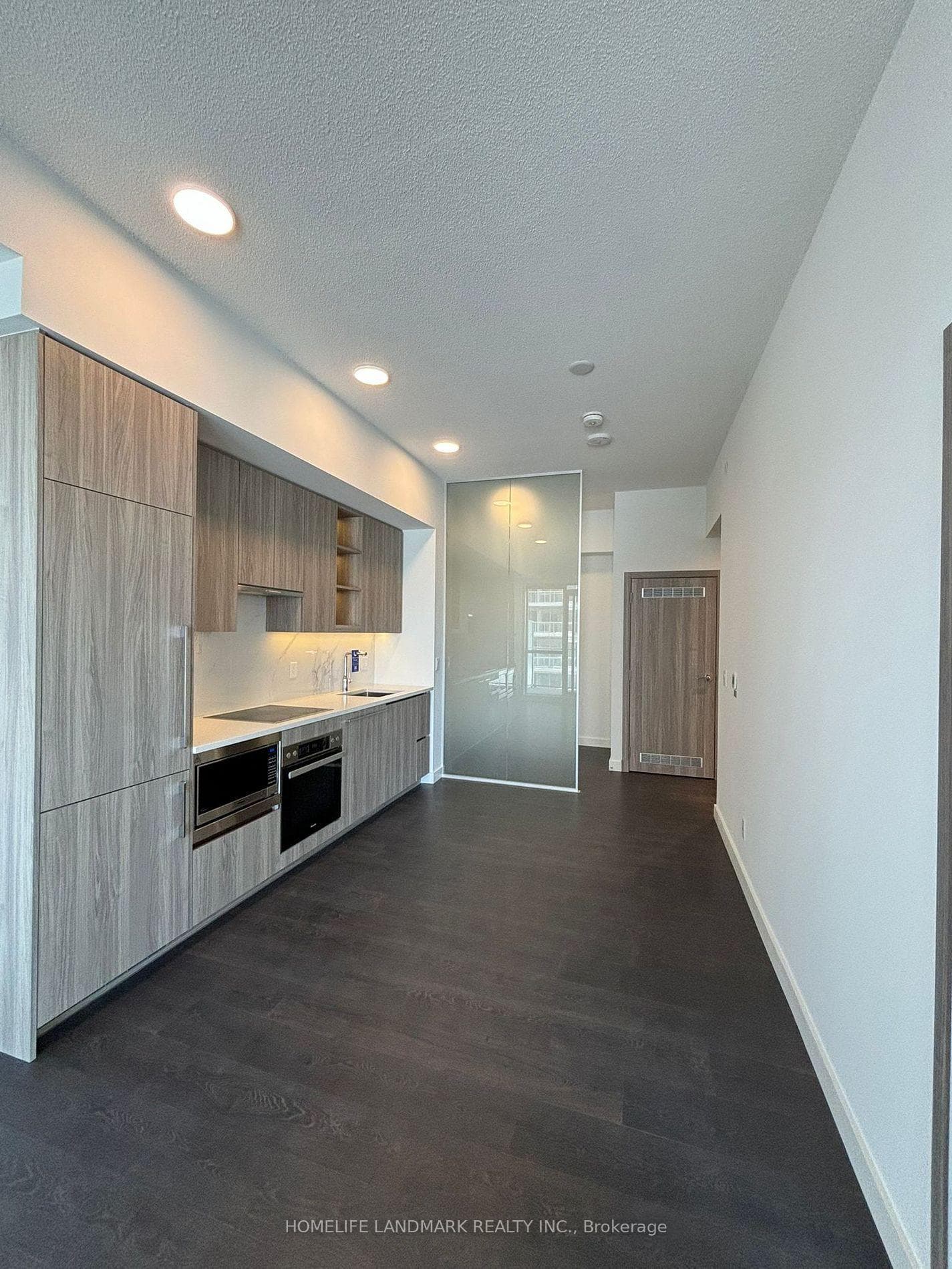 Kitchen & Den with Glass Block