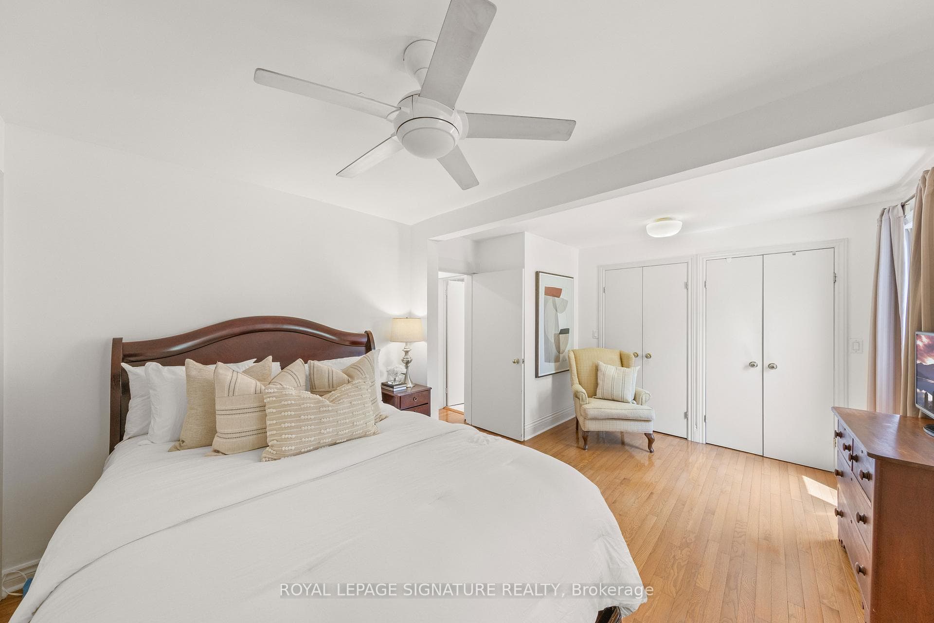 Hardwood floors with large closets