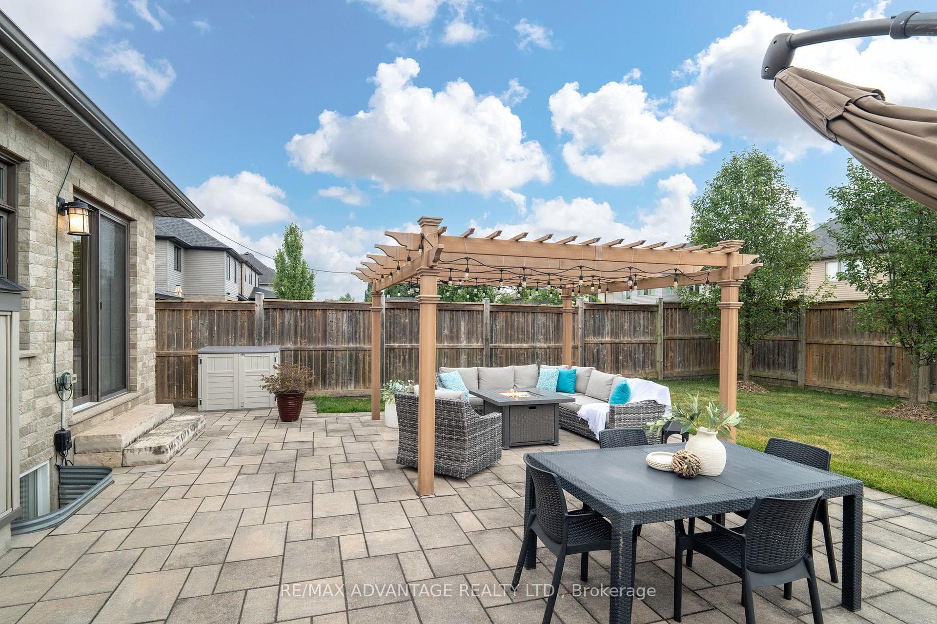 Large paving stone patio