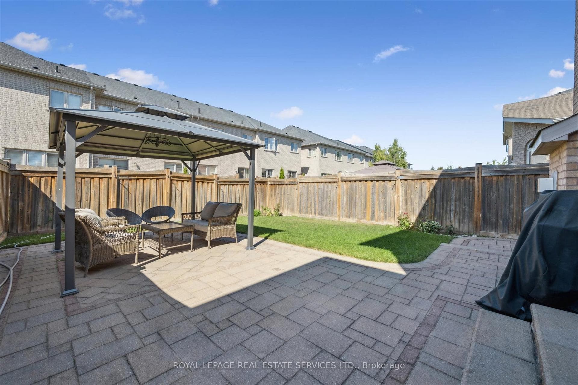 Backyard w stone Patio & Gazebo
