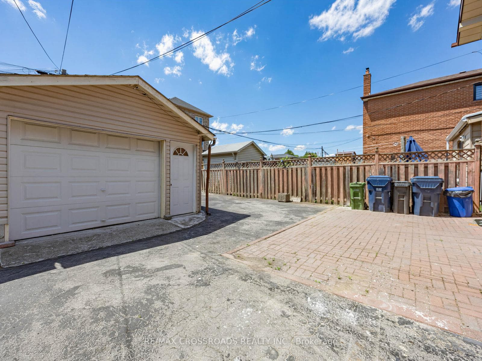 Garage and backyard