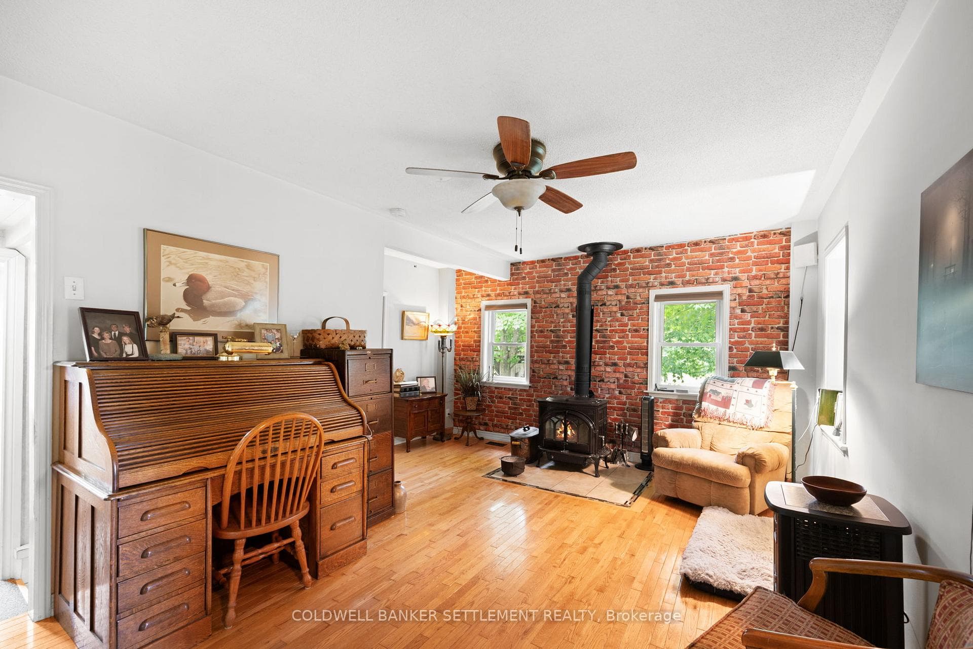 Family Room with wood burning stove