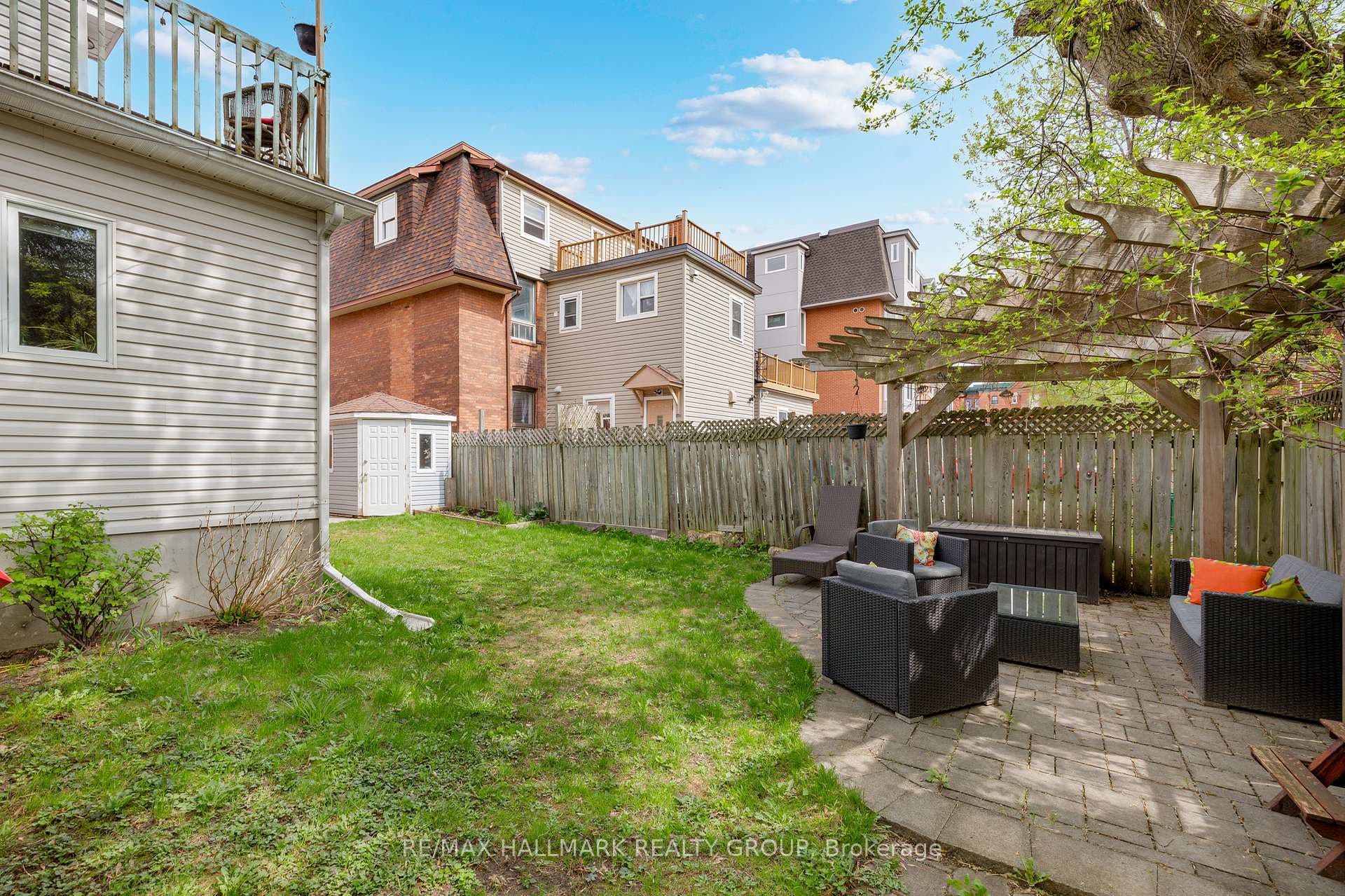 spacious, fully fenced back yard