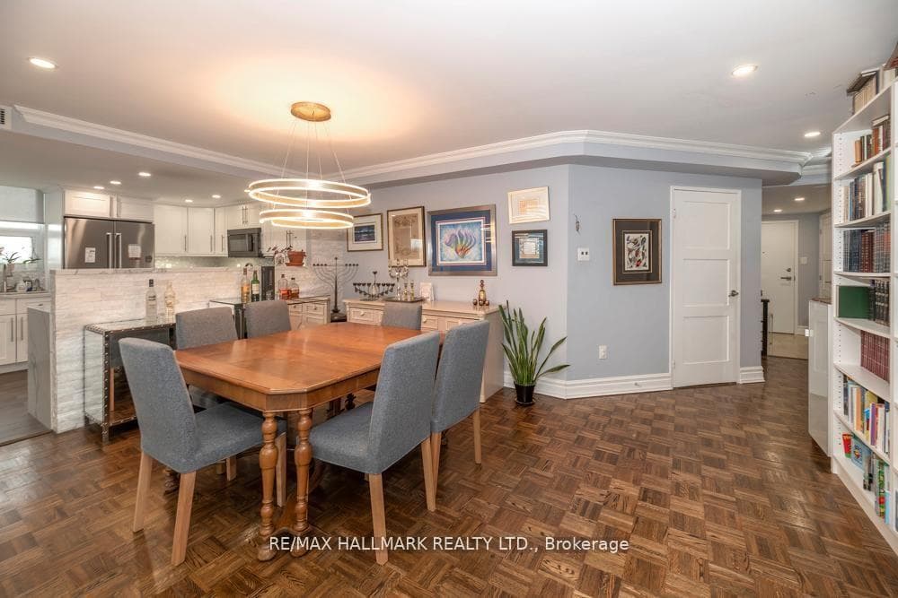 Huge Open Concept Living/Dining Rooms W Bookcase