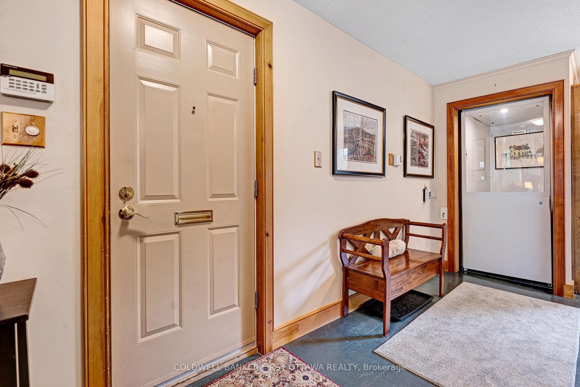 Front foyer has access to home's own elevator