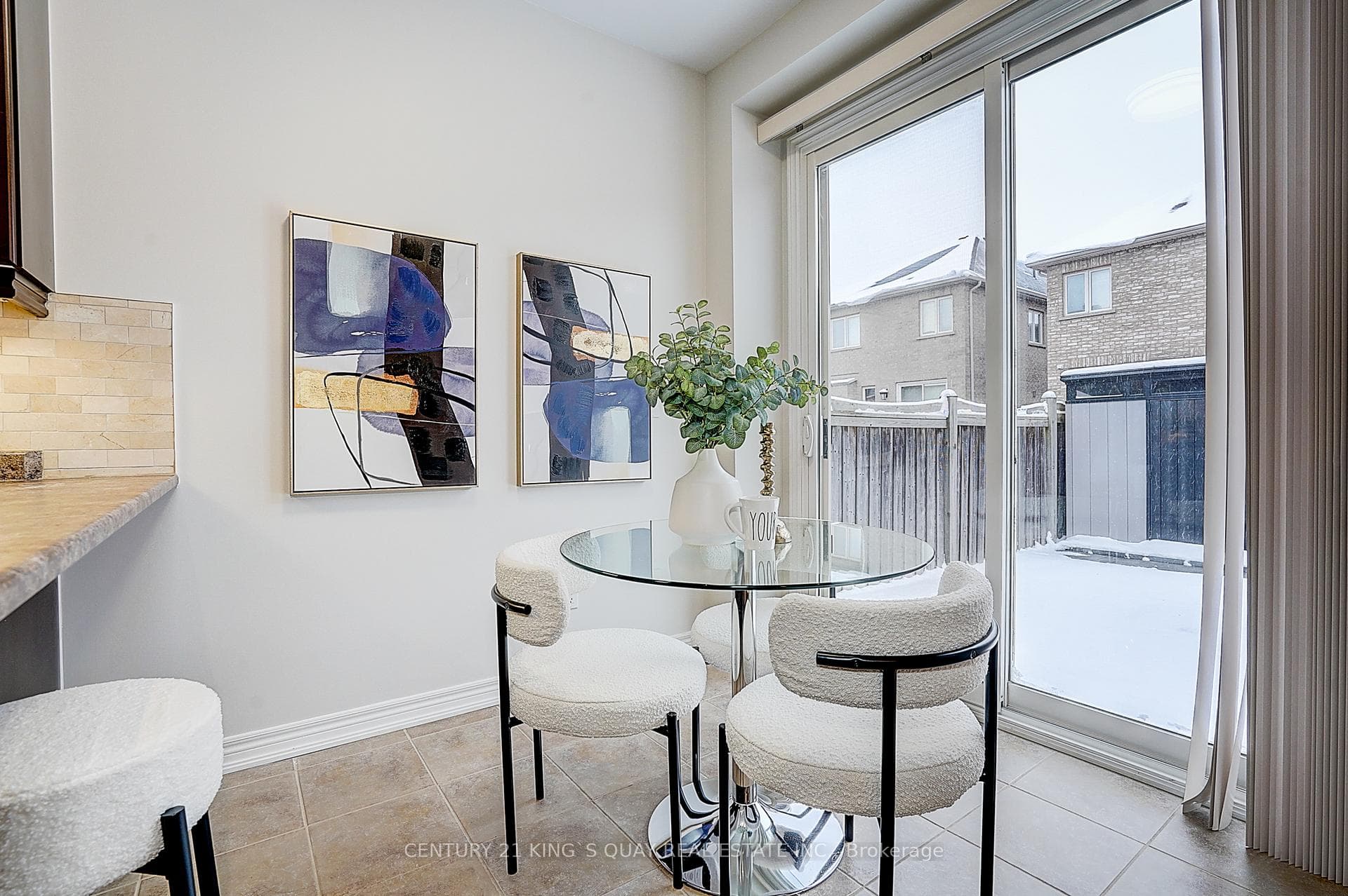 Breakfast area. Walk out with New interlock patio