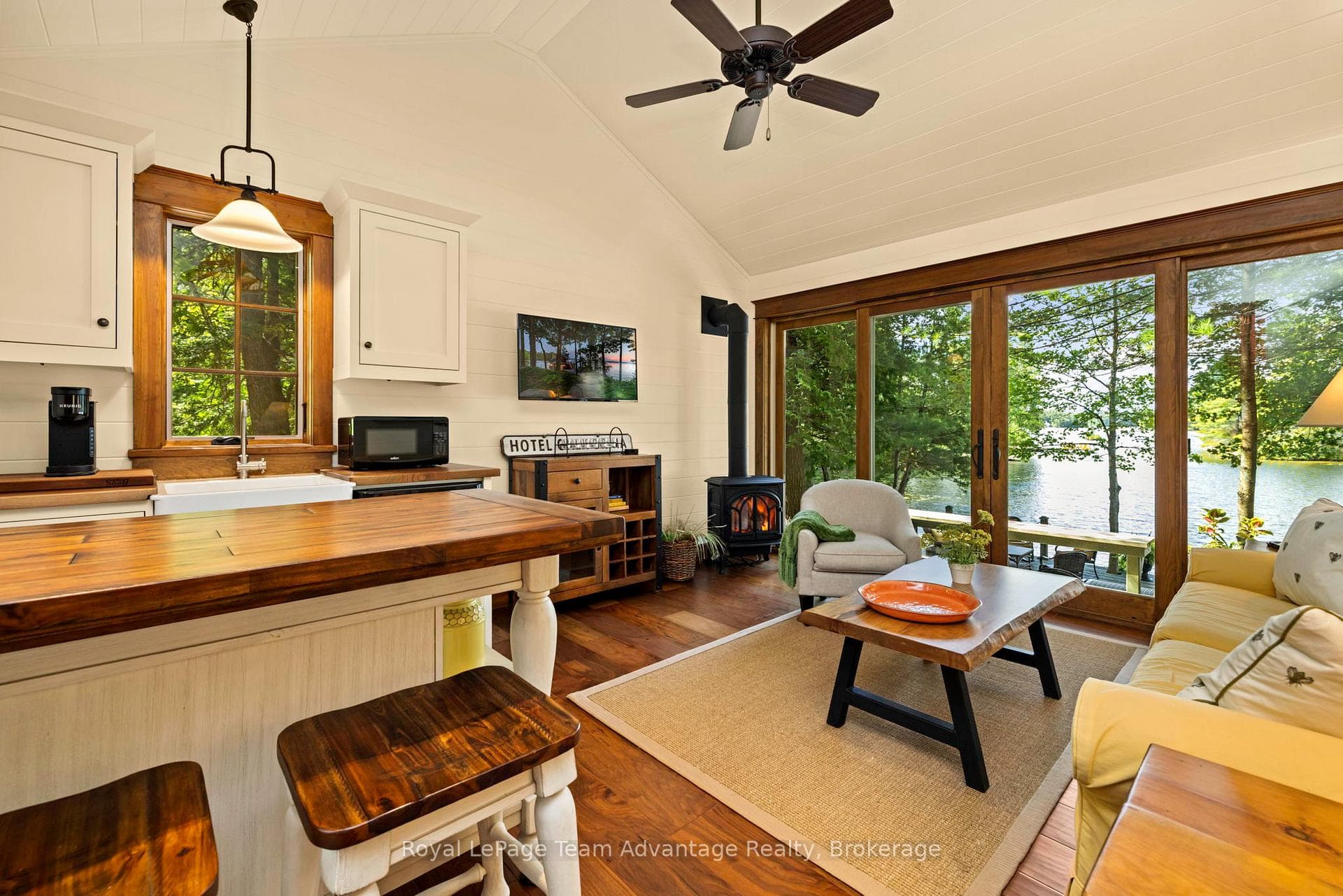 Large sliding doors to deck