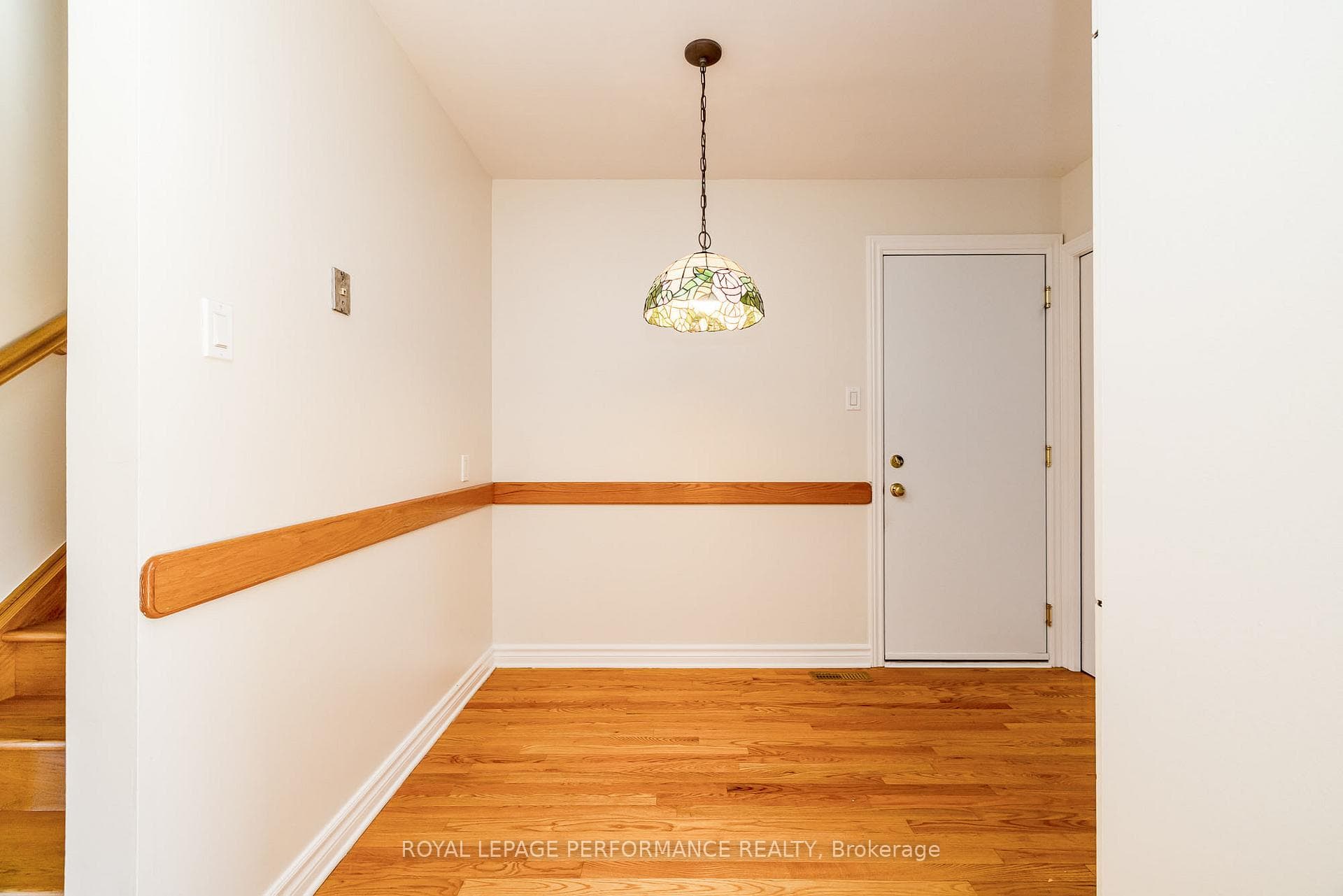 Kitchen eating area with inside entry from garage