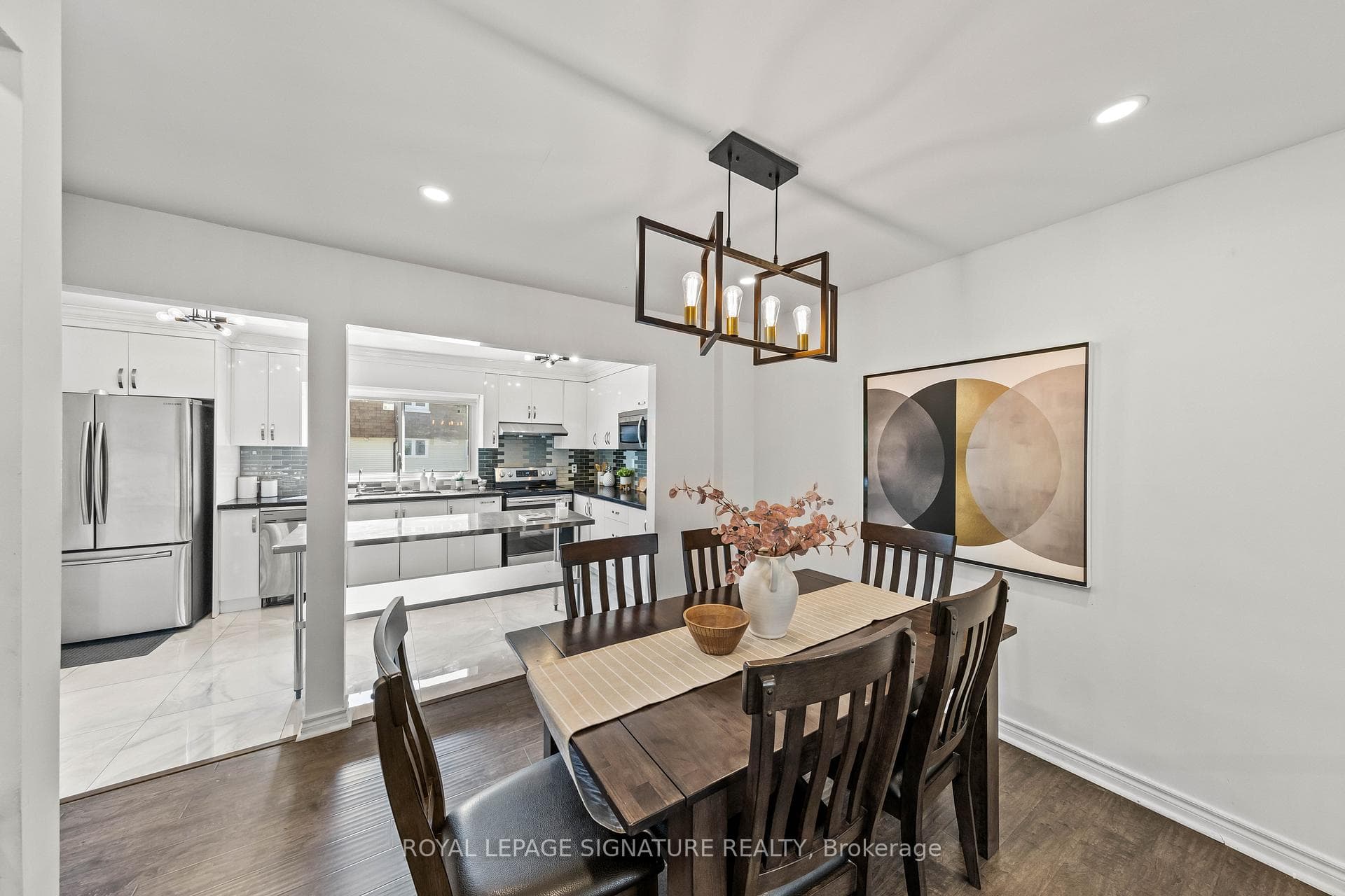 Dining/kitchen staged