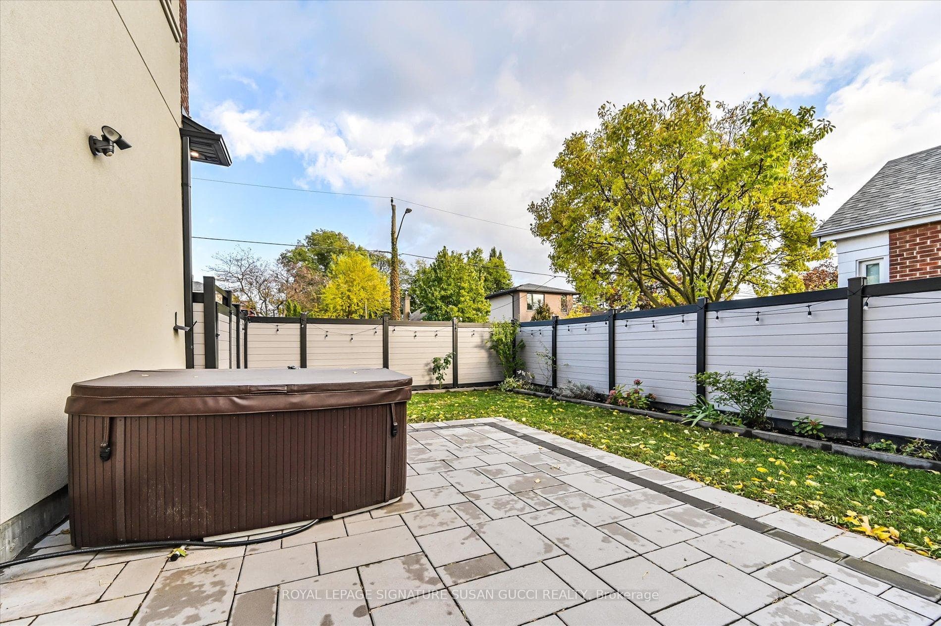 South side outdoor space with hot tub (included)