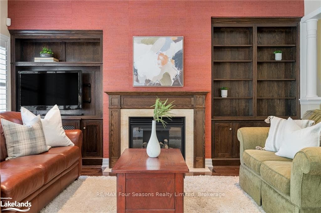 Gas Fireplace~ Custom Built In Cabinetry